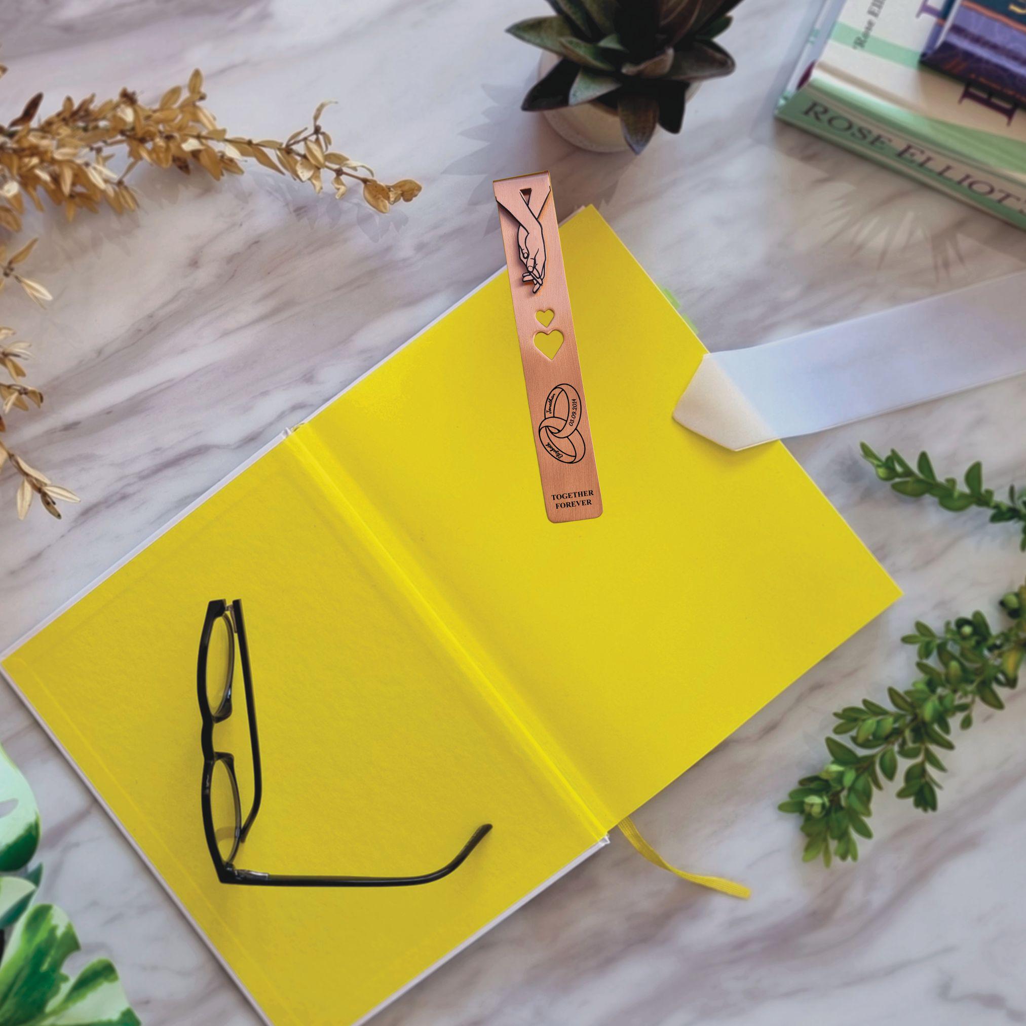 Ringbound 7th Wedding anniversary Copper bookmark 22nd anniversary Rowdy Robin