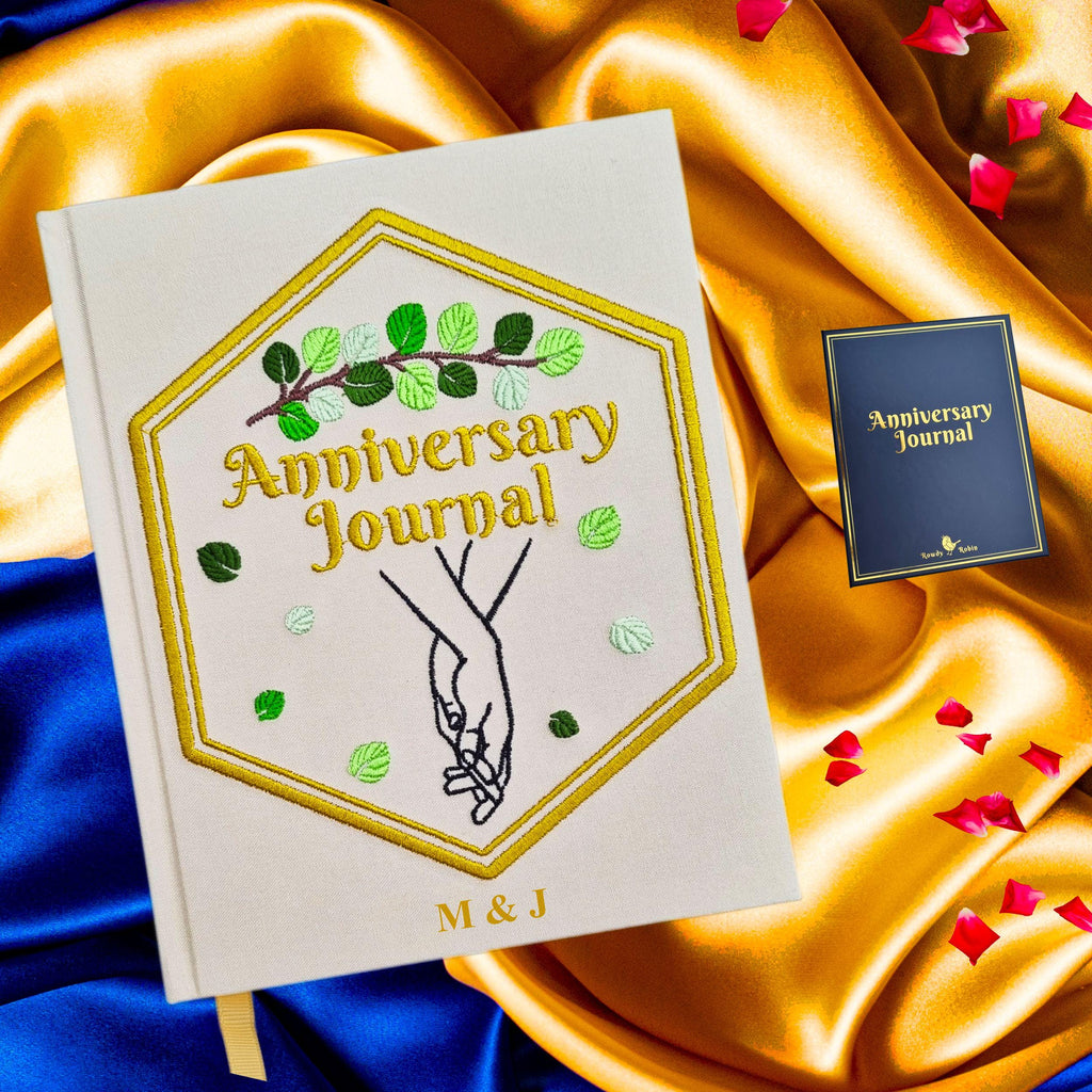 Holding Hands - Wedding Anniversary Journal Paper Anniversary gift Rowdy Robin
