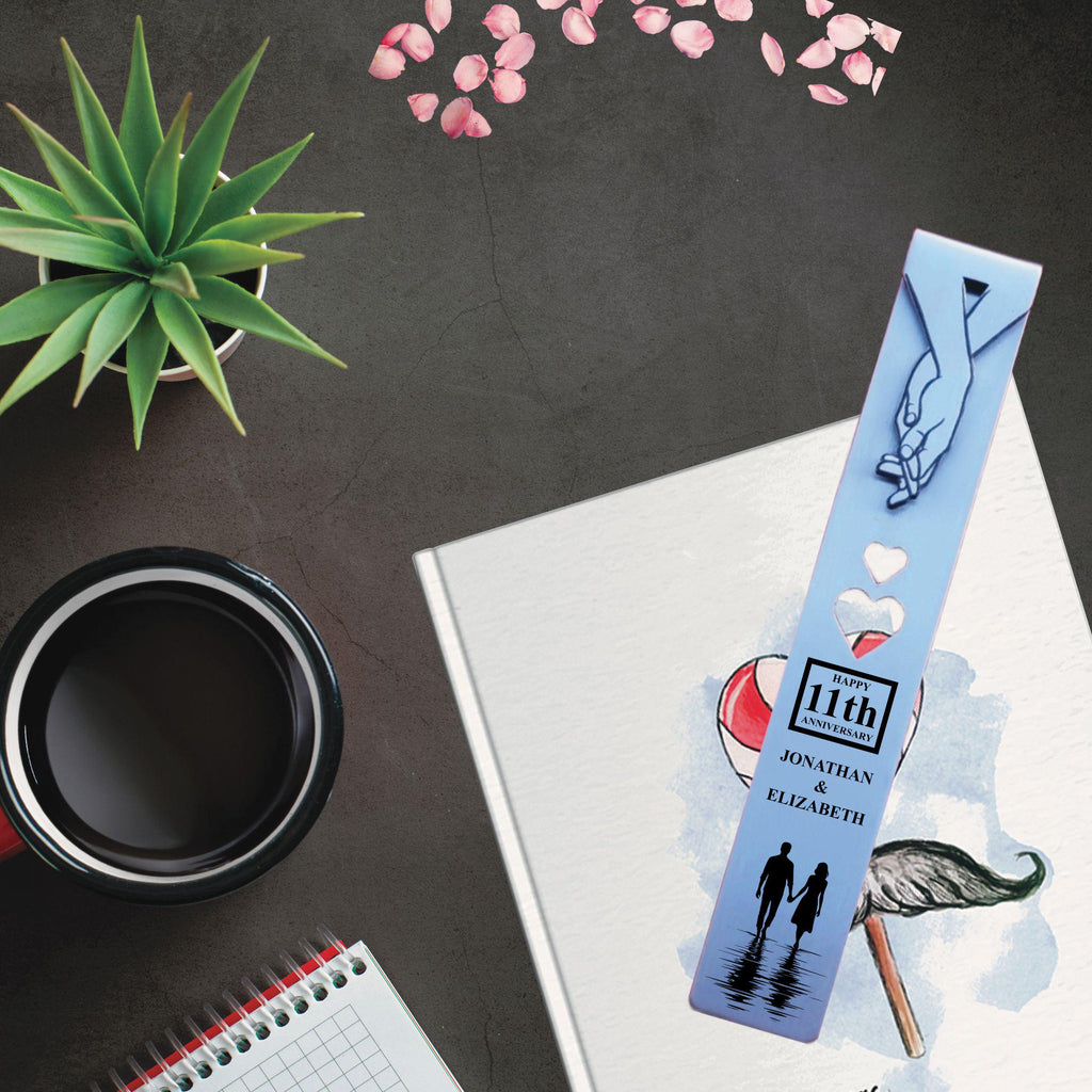 Silhouette 11th Wedding Anniversary Steel Anniversary Bookmark Rowdy Robin