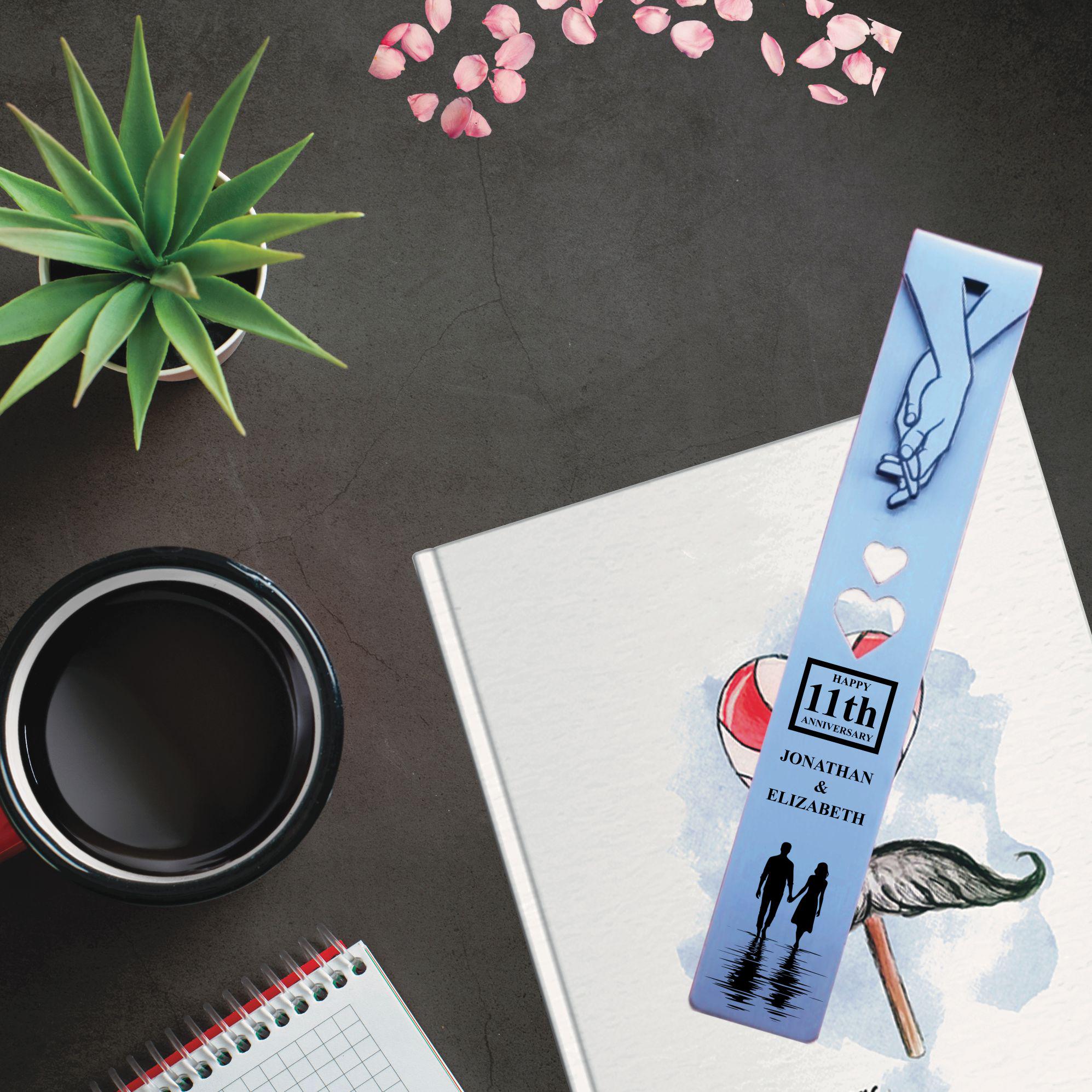 Silhouette 11th Wedding Anniversary Steel Anniversary Bookmark Rowdy Robin
