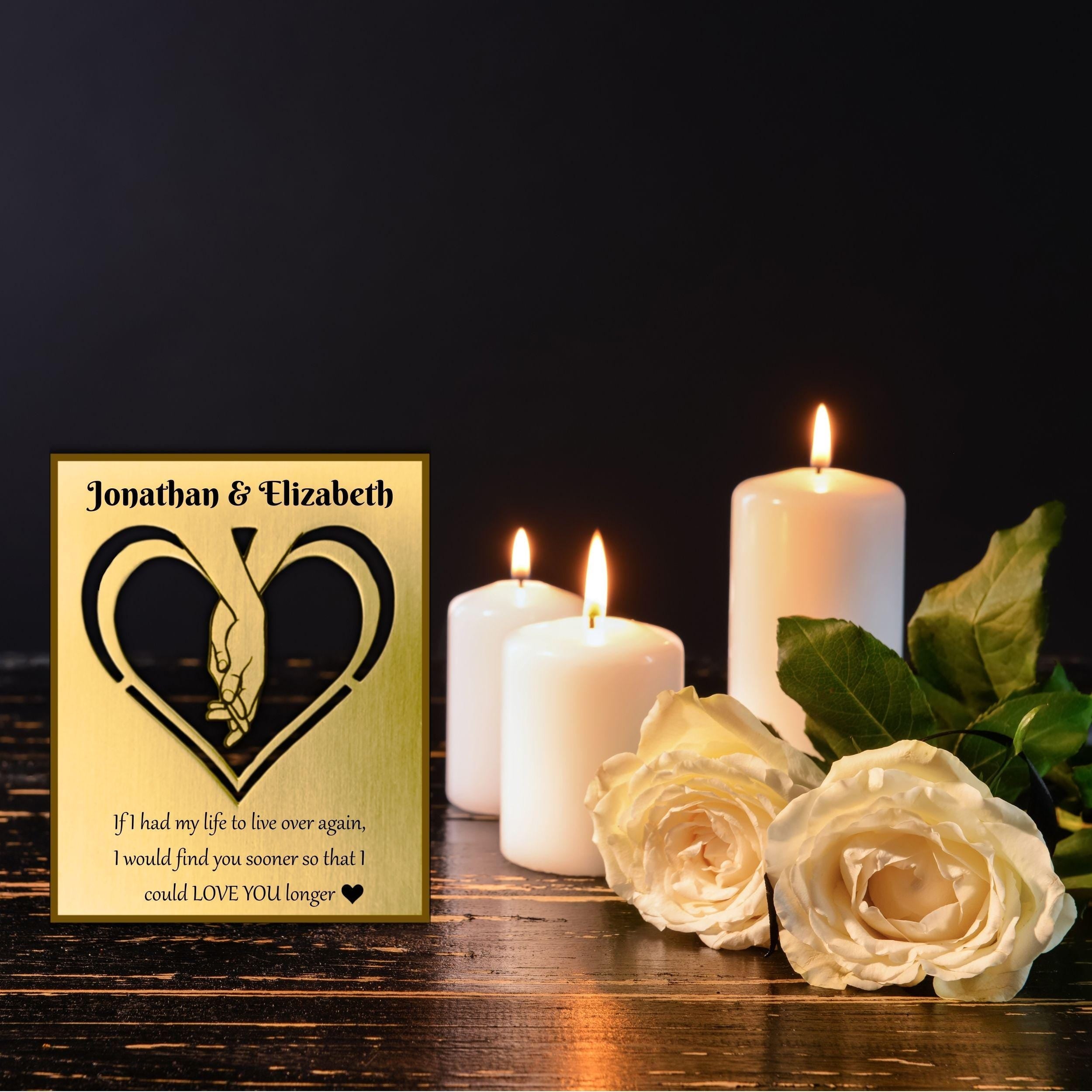 Brass Mantelpiece - Personalised brass gift for couple Rowdy Robin