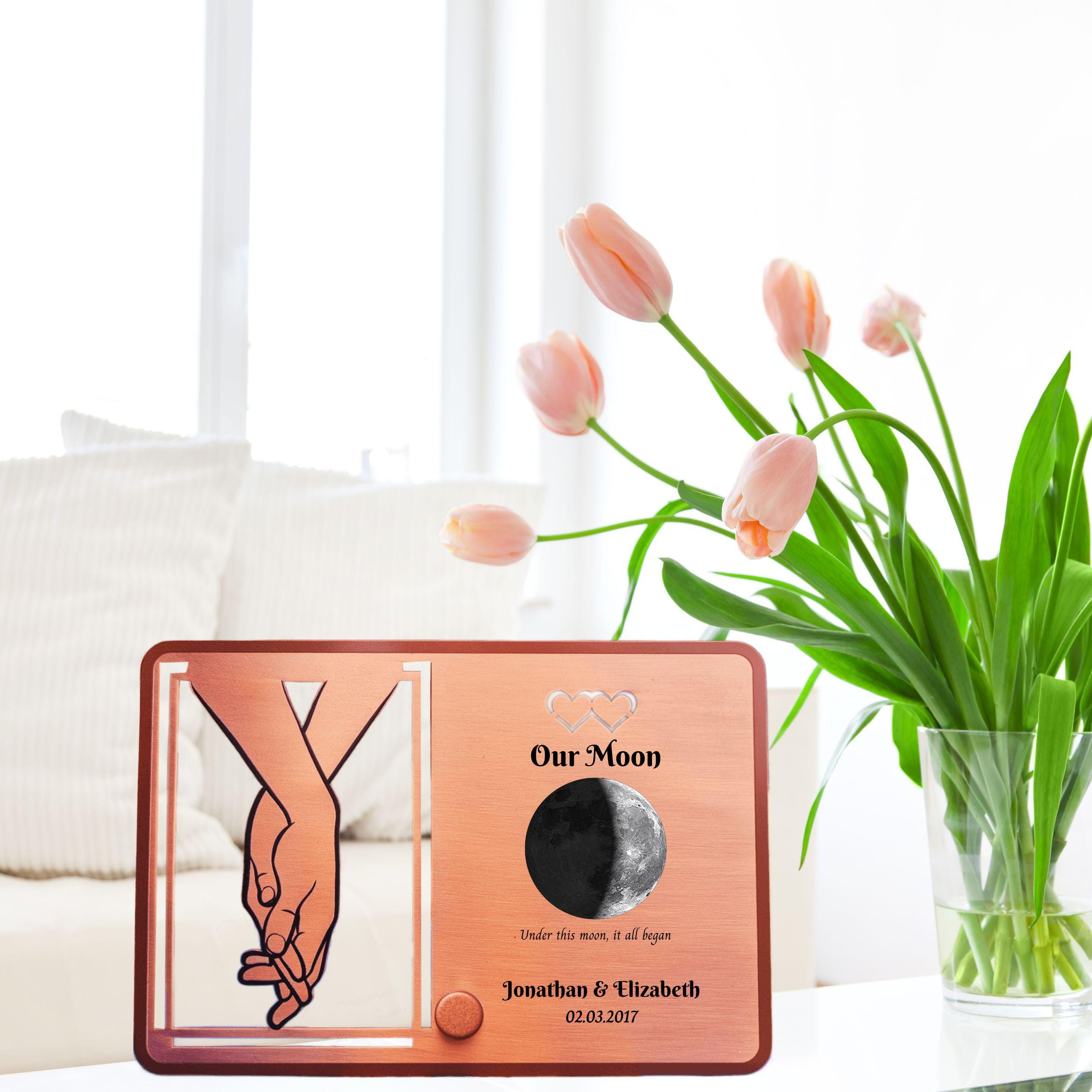 Our Moon 7th Wedding Anniversary 22nd anniversary Copper Frame Rowdy Robin