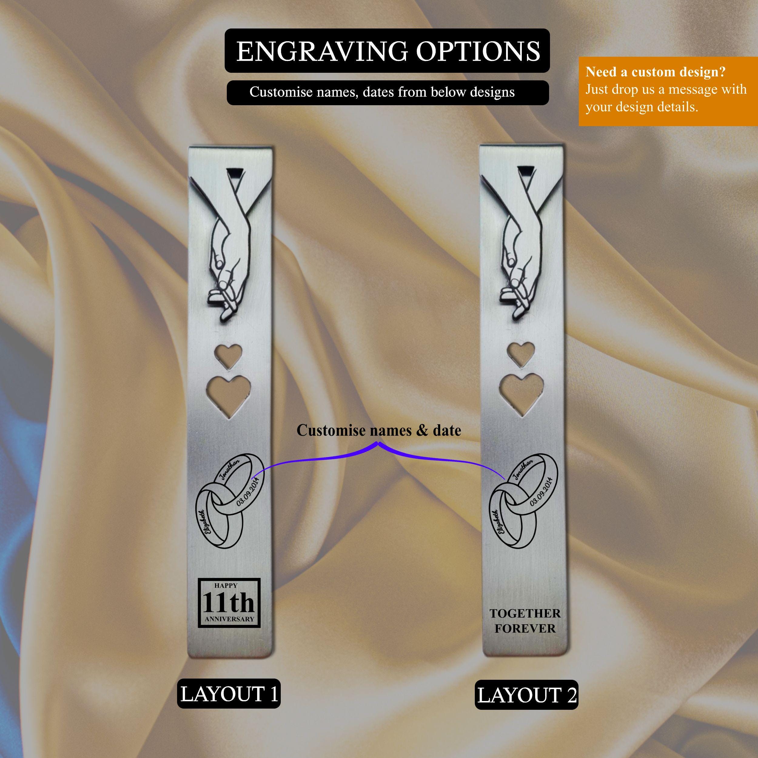 Ringbound 11th Wedding Anniversary Steel Anniversary Bookmark Rowdy Robin