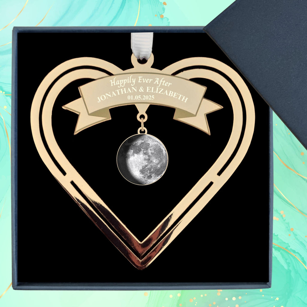 Wedding Moon Personalised Wedding Gift for couple Real Gold Plated Present Rowdy Robin