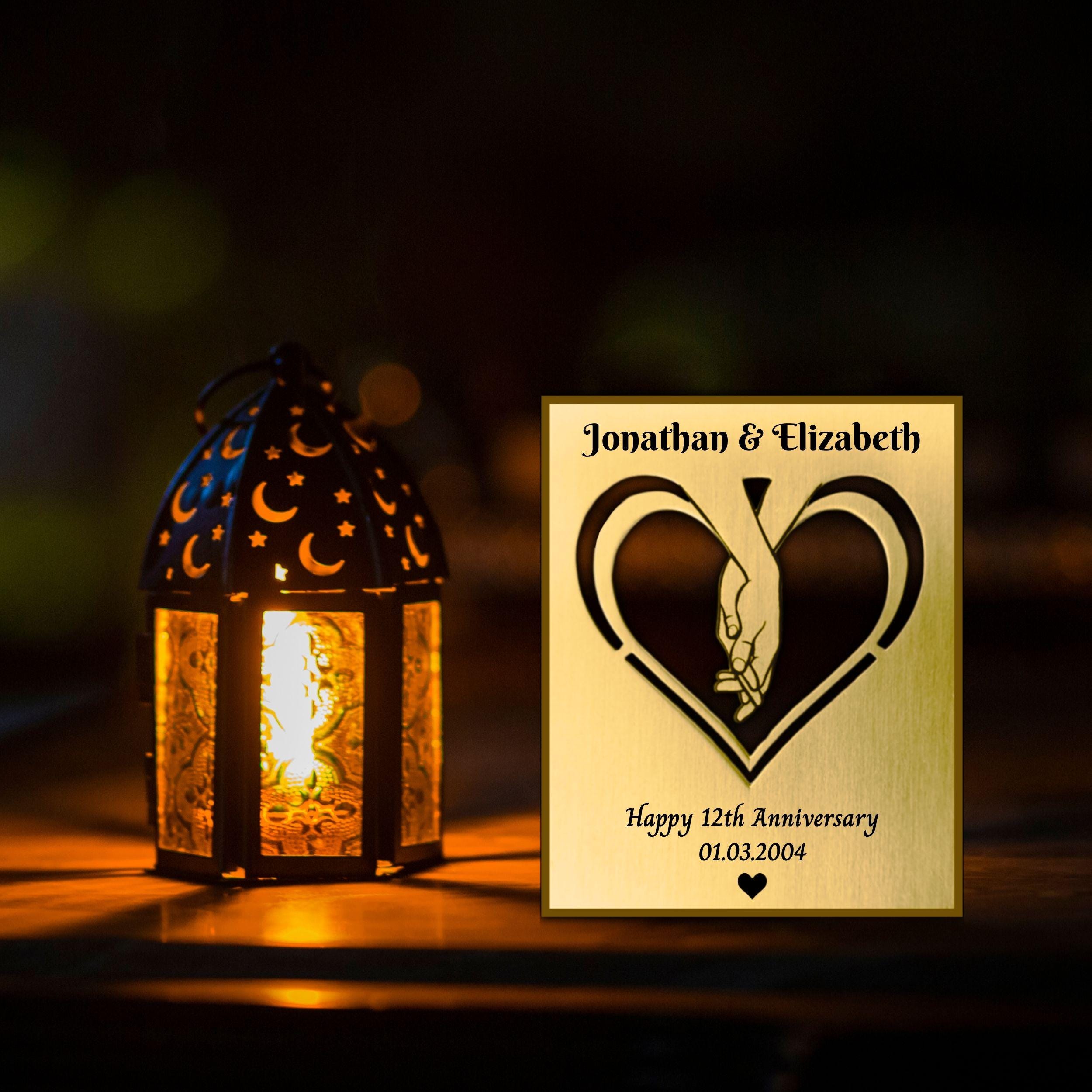 Personalised Wedding Anniversary gift mantelpiece Anniversary Present for couple Rowdy Robin