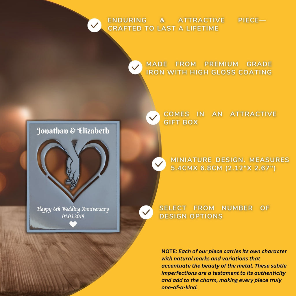 Infinite Love 6th Wedding anniversary Iron Anniversary mantelpiece Rowdy Robin