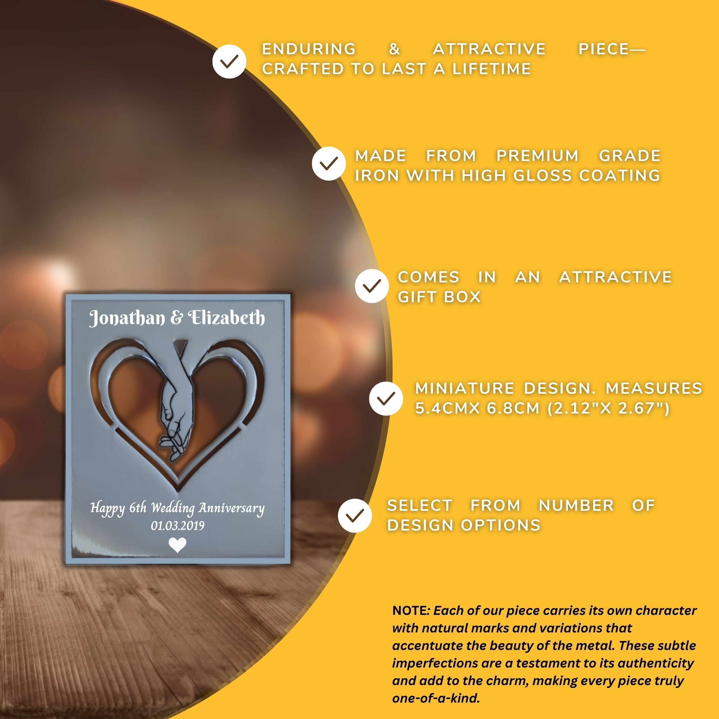 Infinite Love 6th Wedding anniversary Iron Anniversary mantelpiece Rowdy Robin