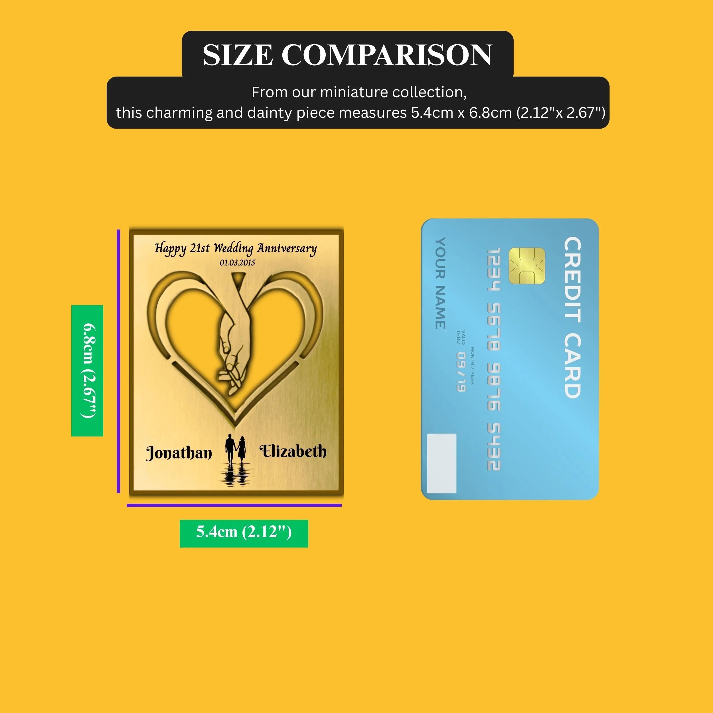 Infinite Love 21st wedding anniversary Brass mantelpiece Rowdy Robin