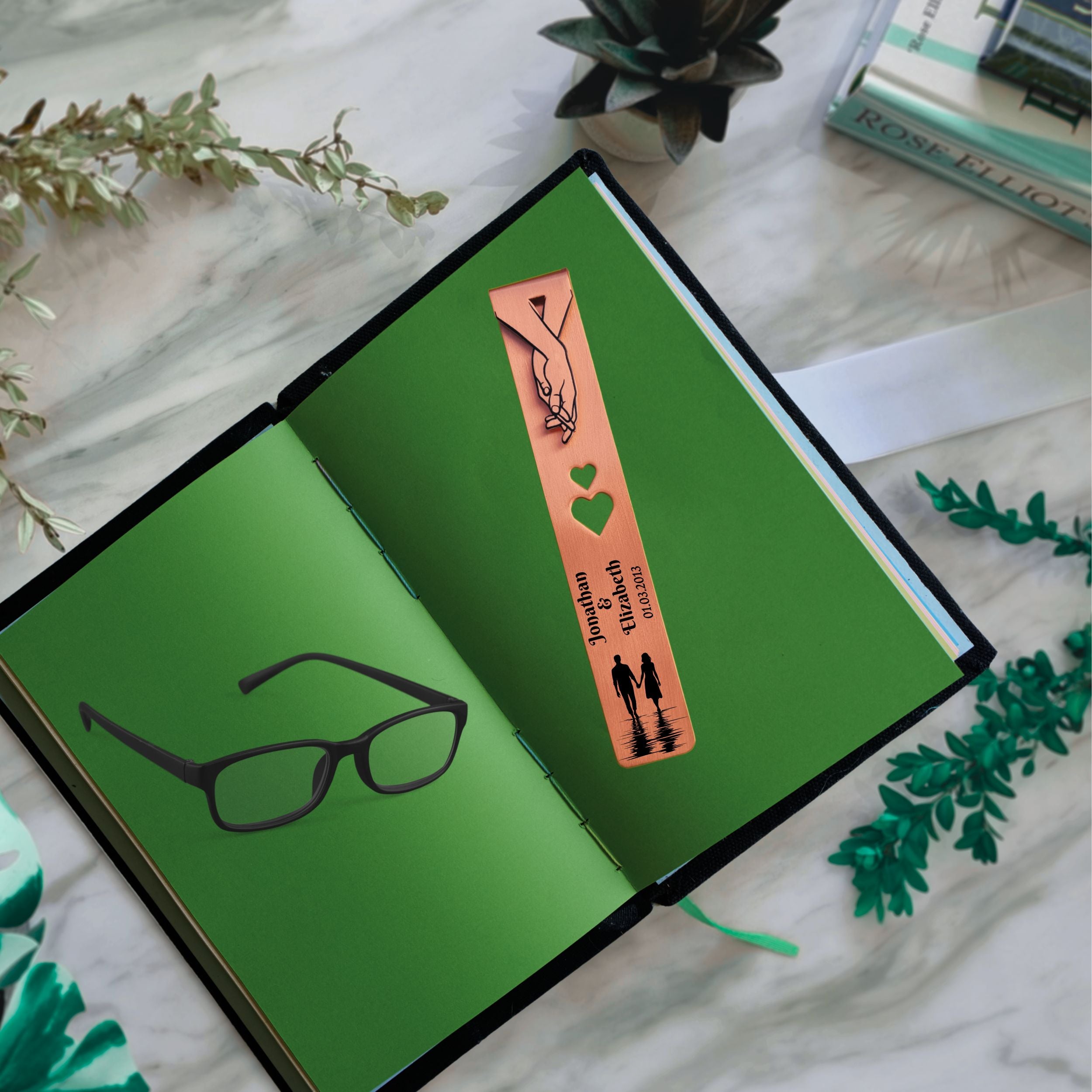Personalised Copper Bookmark 7th Wedding Anniversary Gift for Her