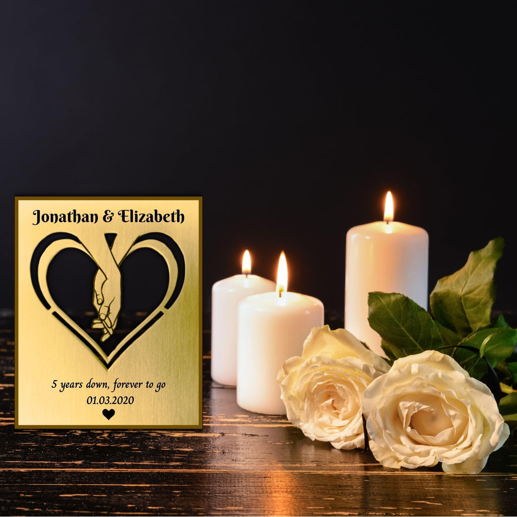 Personalised Wedding Anniversary gift mantelpiece Anniversary Present for couple Rowdy Robin