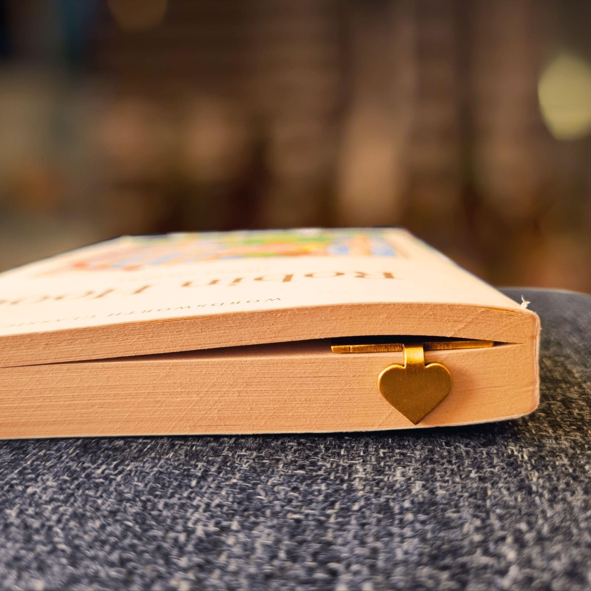 Gold bookmark - Personalised Wedding Anniversary gift for wife Romantic present for girlfriend Rowdy Robin