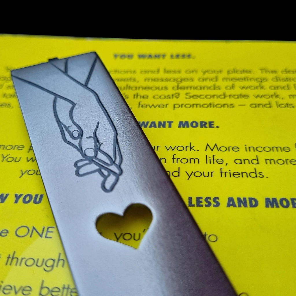 Infinite Love 6th Wedding anniversary Iron Anniversary bookmark with heart Rowdy Robin