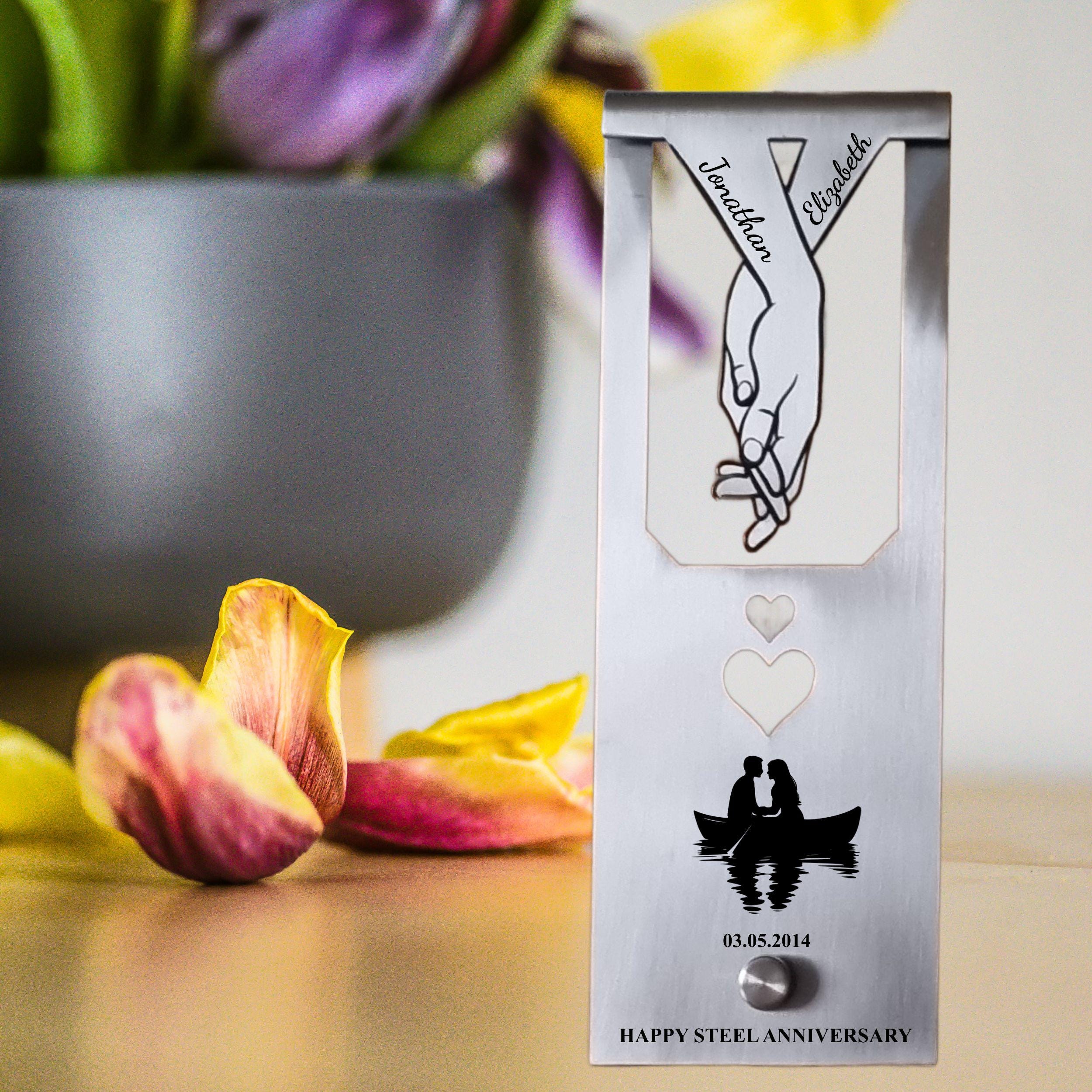 Silhouette  11th Wedding Anniversary Steel Mantelpiece Rowdy Robin