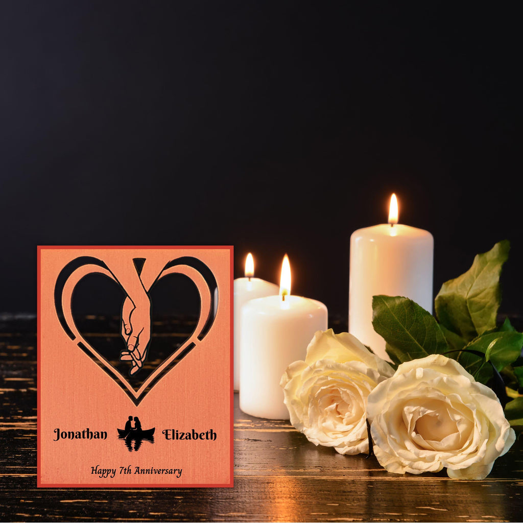 Silhouette 7th Wedding Anniversary 22nd anniversary Copper Mantelpiece Rowdy Robin