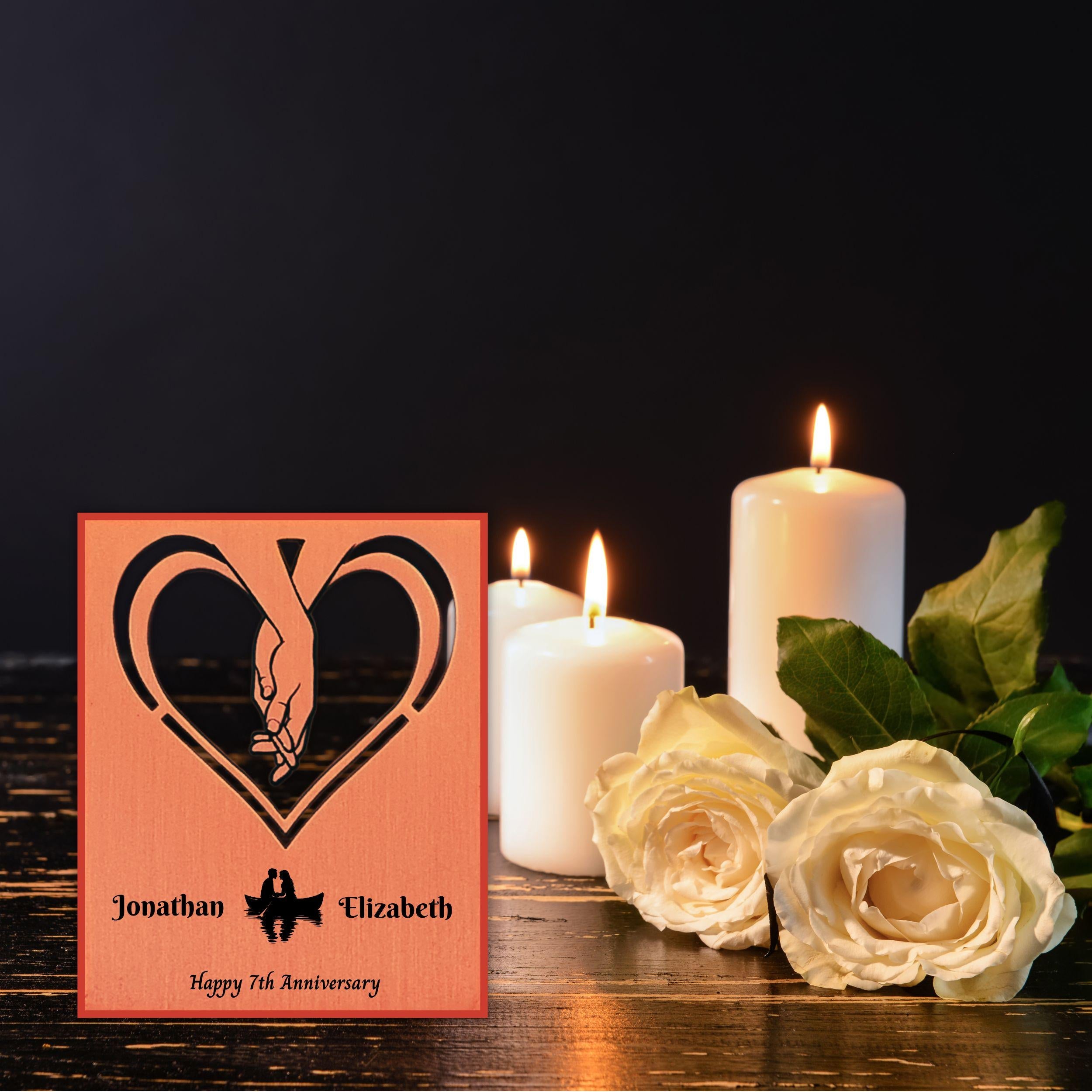 Silhouette 7th Wedding Anniversary 22nd anniversary Copper Mantelpiece Rowdy Robin