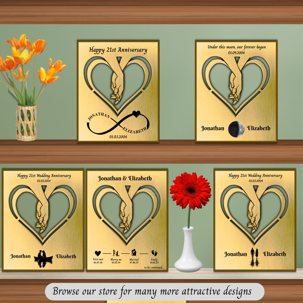 Personalised Wedding Anniversary gift mantelpiece Anniversary Present for couple Rowdy Robin