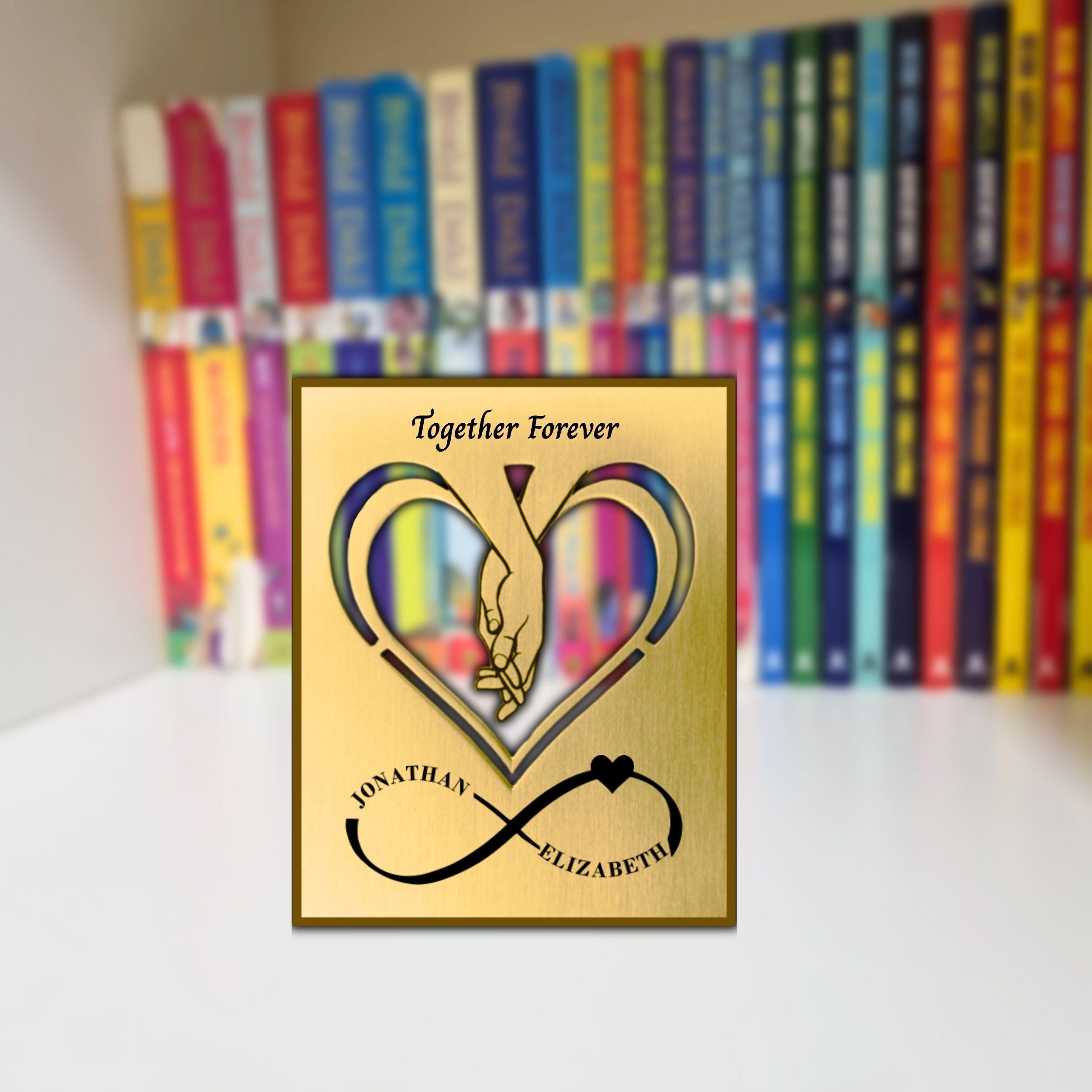 Brass Mantelpiece - Personalised brass gift for couple Rowdy Robin