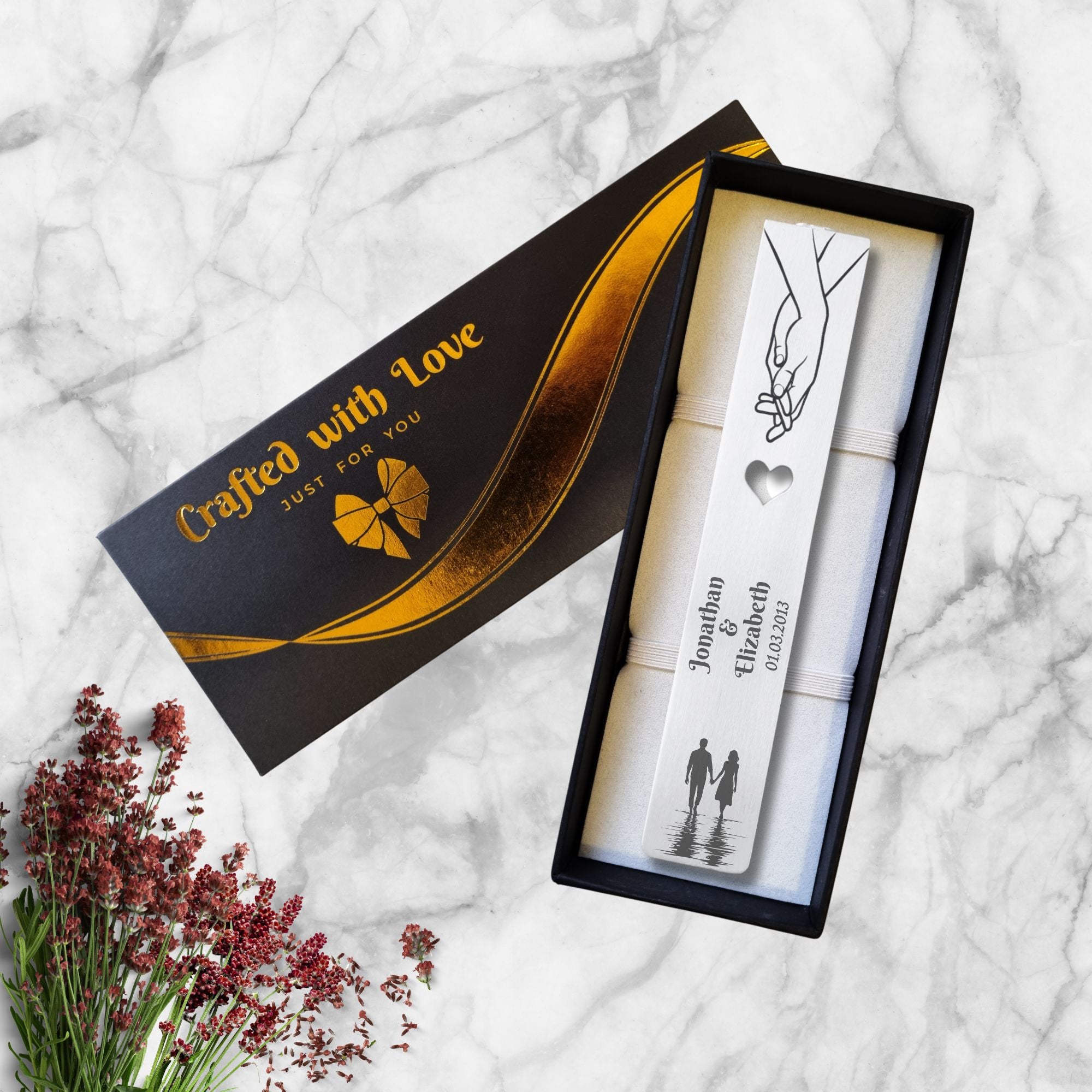 Personalised Tin Bookmark 10th  Wedding Anniversary Gift for Wife