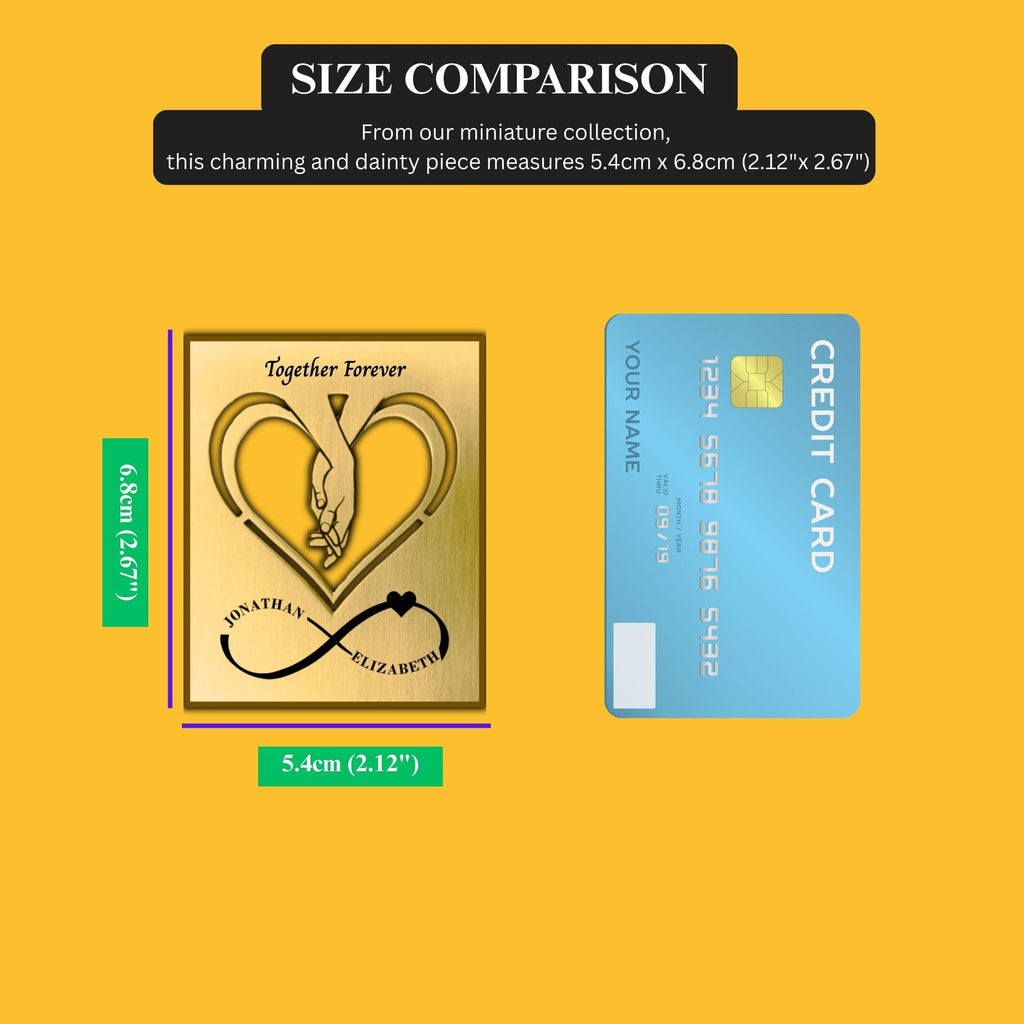 Brass Mantelpiece - Personalised brass gift for couple Rowdy Robin