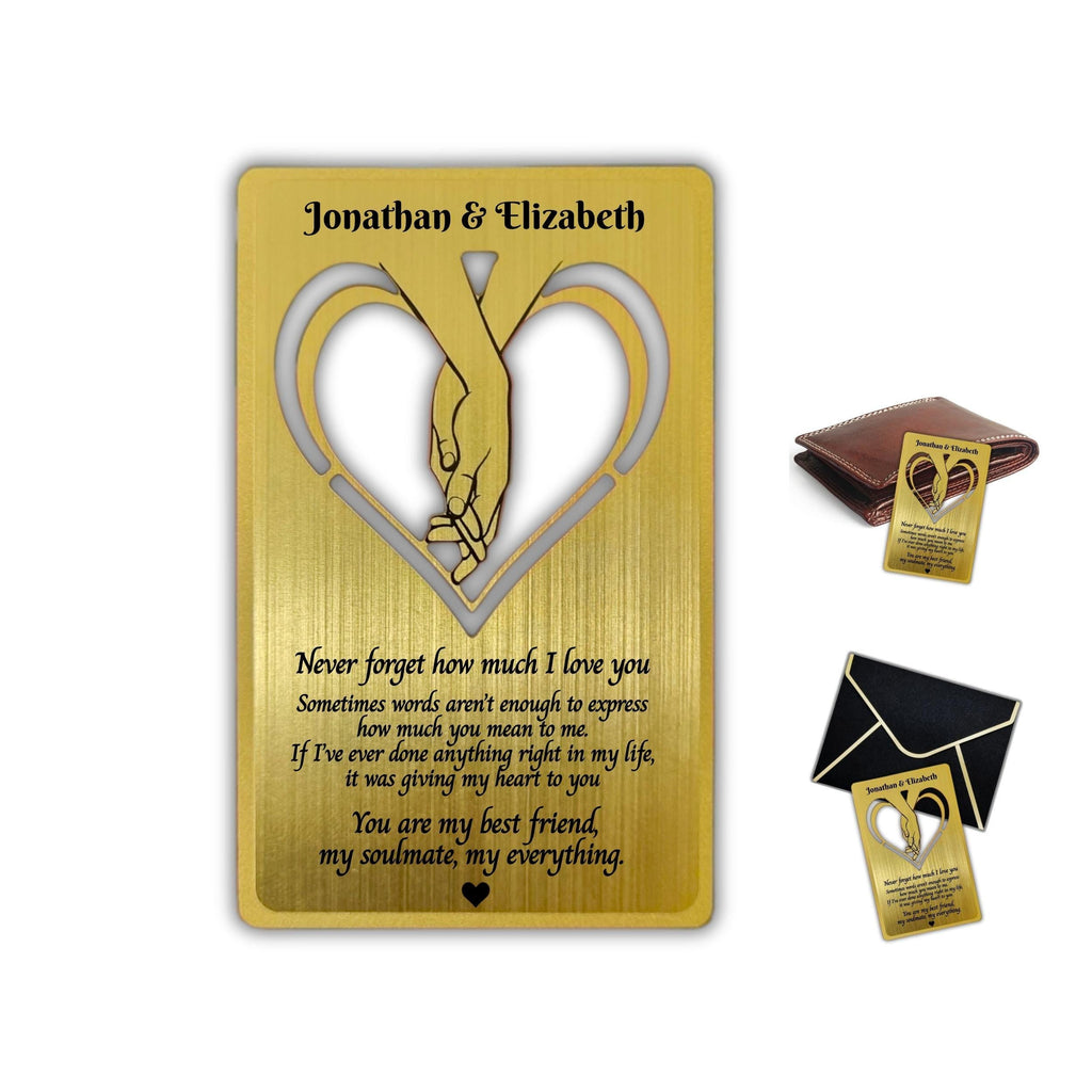 Personalised Metal Wallet Insert Card Wallet Keepsake Rowdy Robin