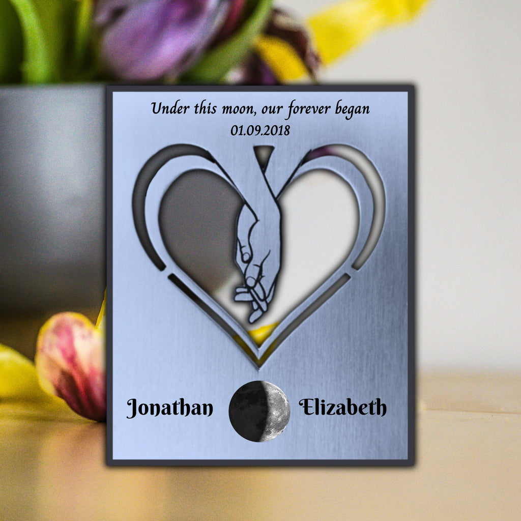 Our Moon 11th Wedding Anniversary Steel Mantelpiece Rowdy Robin