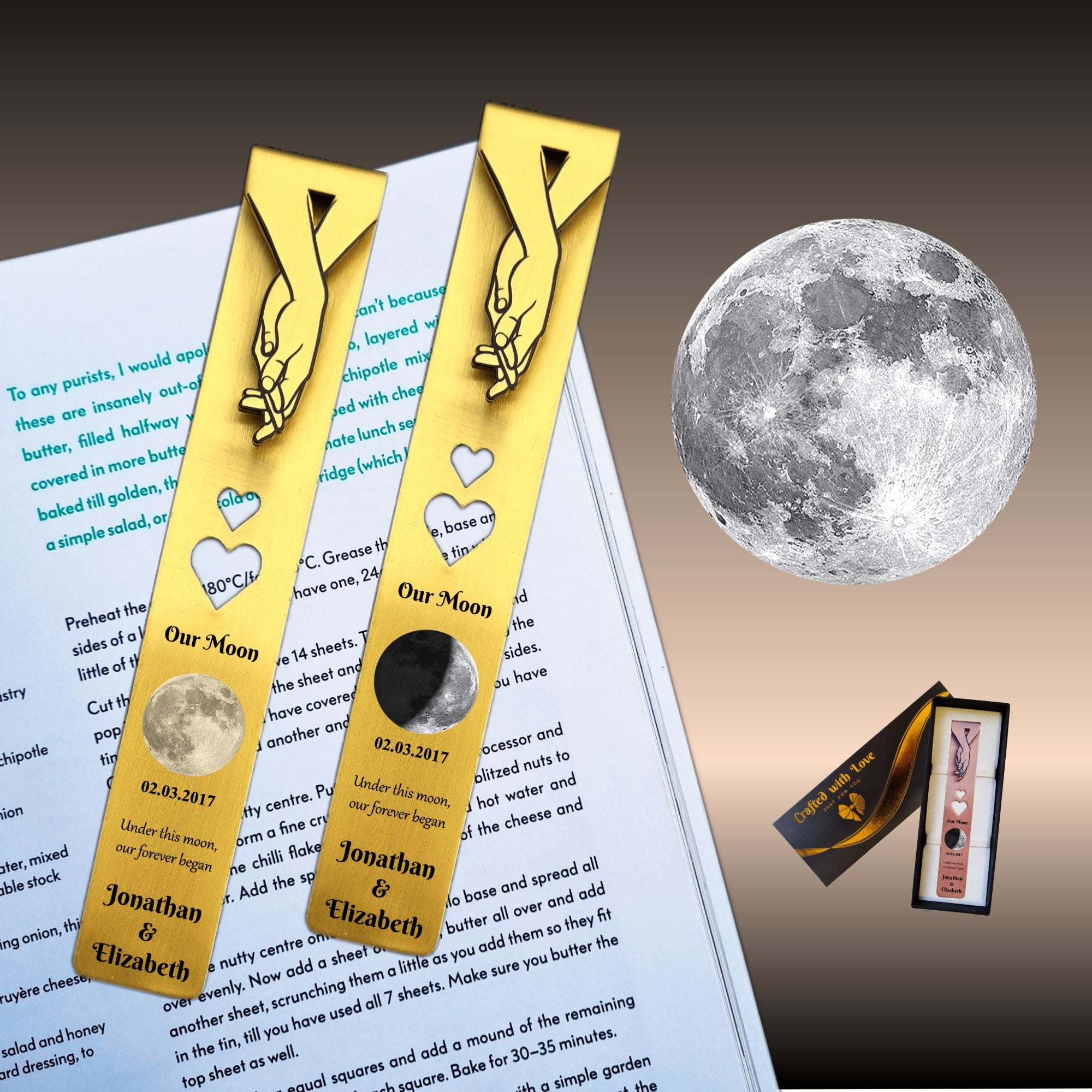 Infinite Love 21st Wedding Anniversary Brass Bookmark