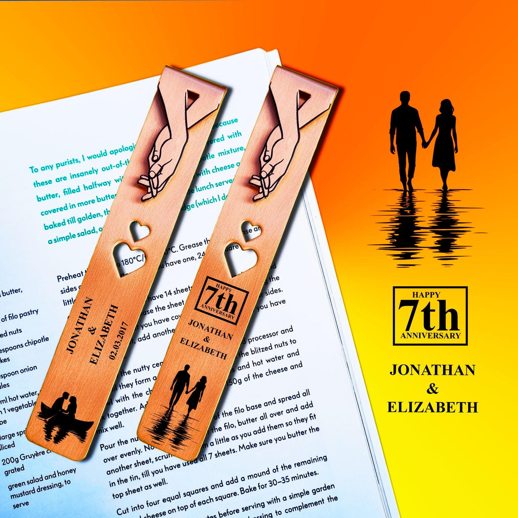 Silhouette 7th Wedding anniversary 22nd anniversary Copper bookmark Rowdy Robin