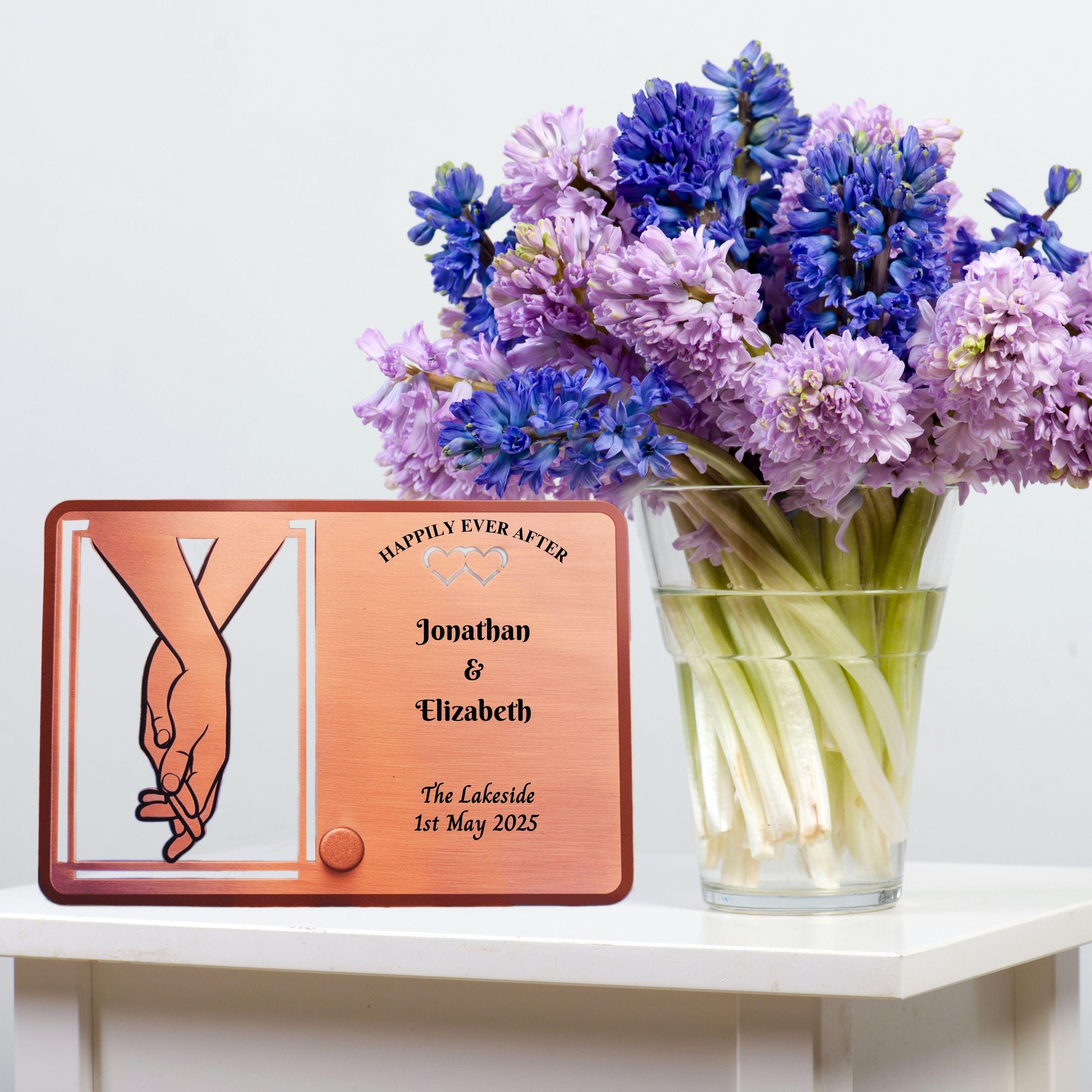 Infinite love Personalised Wedding Gift for couple Copper Frame Rowdy Robin