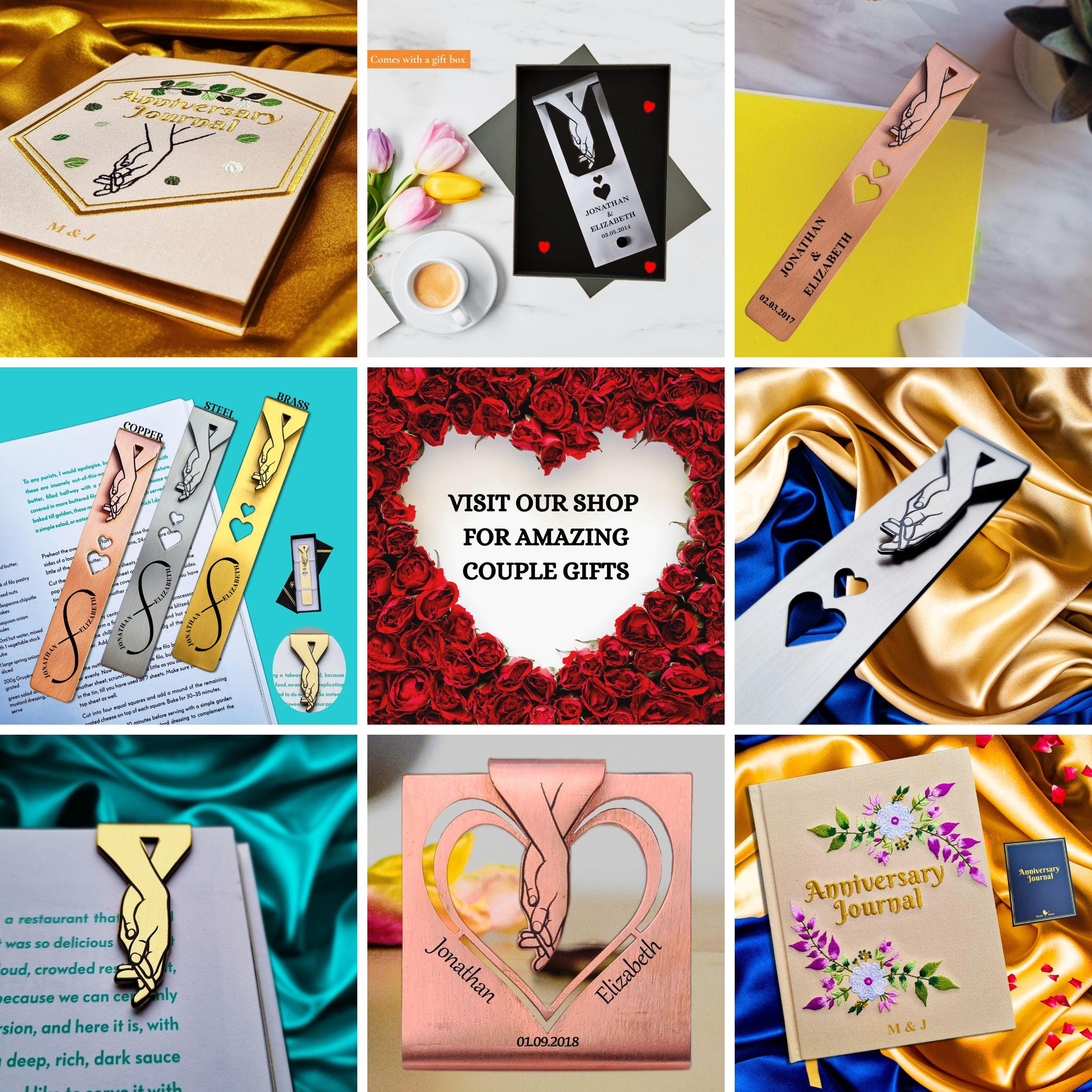 Ringbound 21st Wedding Anniversary Brass Bookmark Rowdy Robin