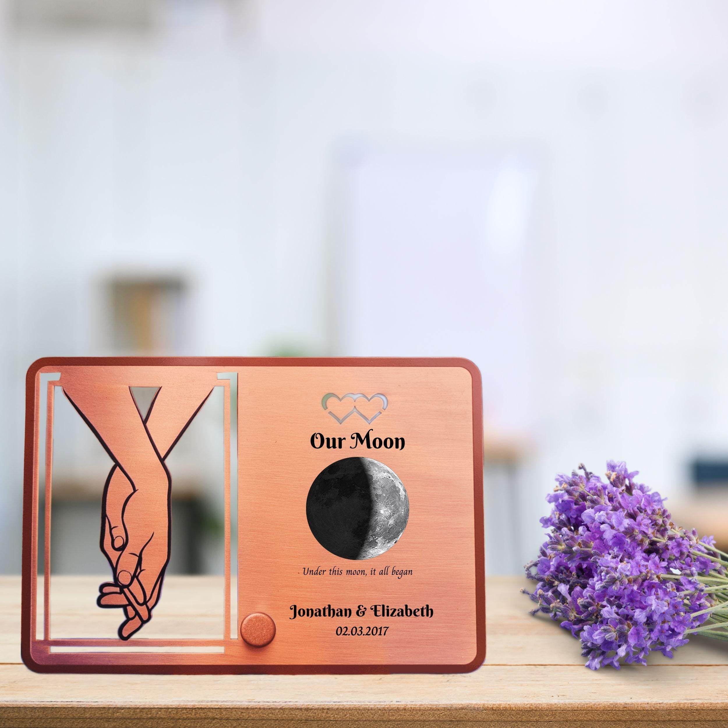 Our Moon 7th Wedding Anniversary 22nd anniversary Copper Frame Rowdy Robin