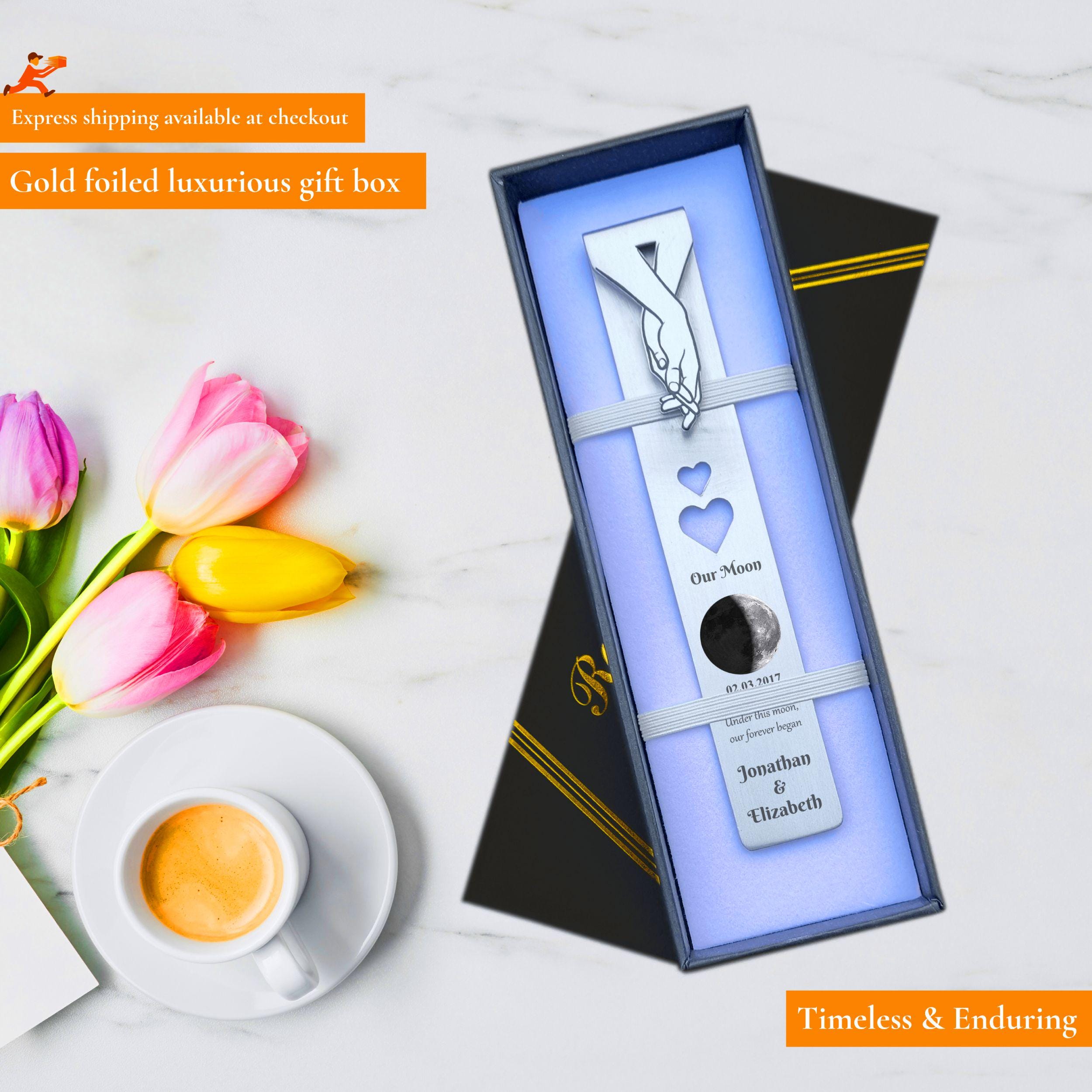 Our Moon 10th Wedding Anniversary Tin Bookmark Rowdy Robin