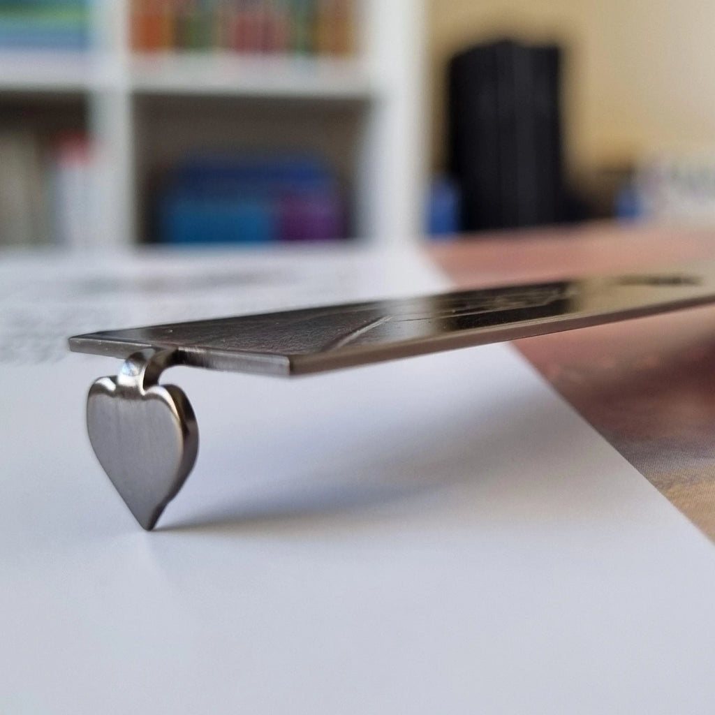 Infinite Love 6th Wedding anniversary Iron Anniversary bookmark with heart Rowdy Robin