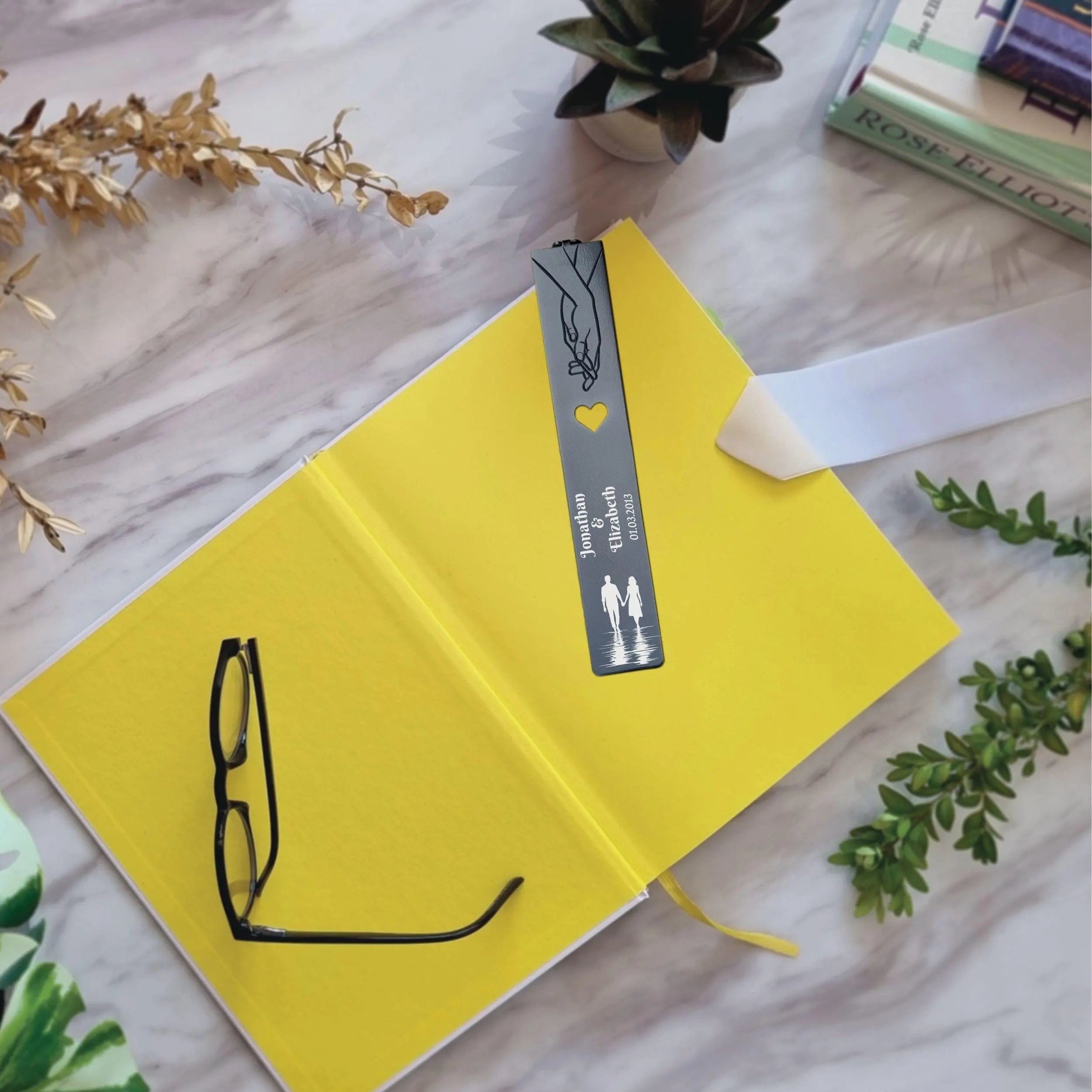 Infinite Love 6th Wedding anniversary Iron Anniversary bookmark with heart Rowdy Robin