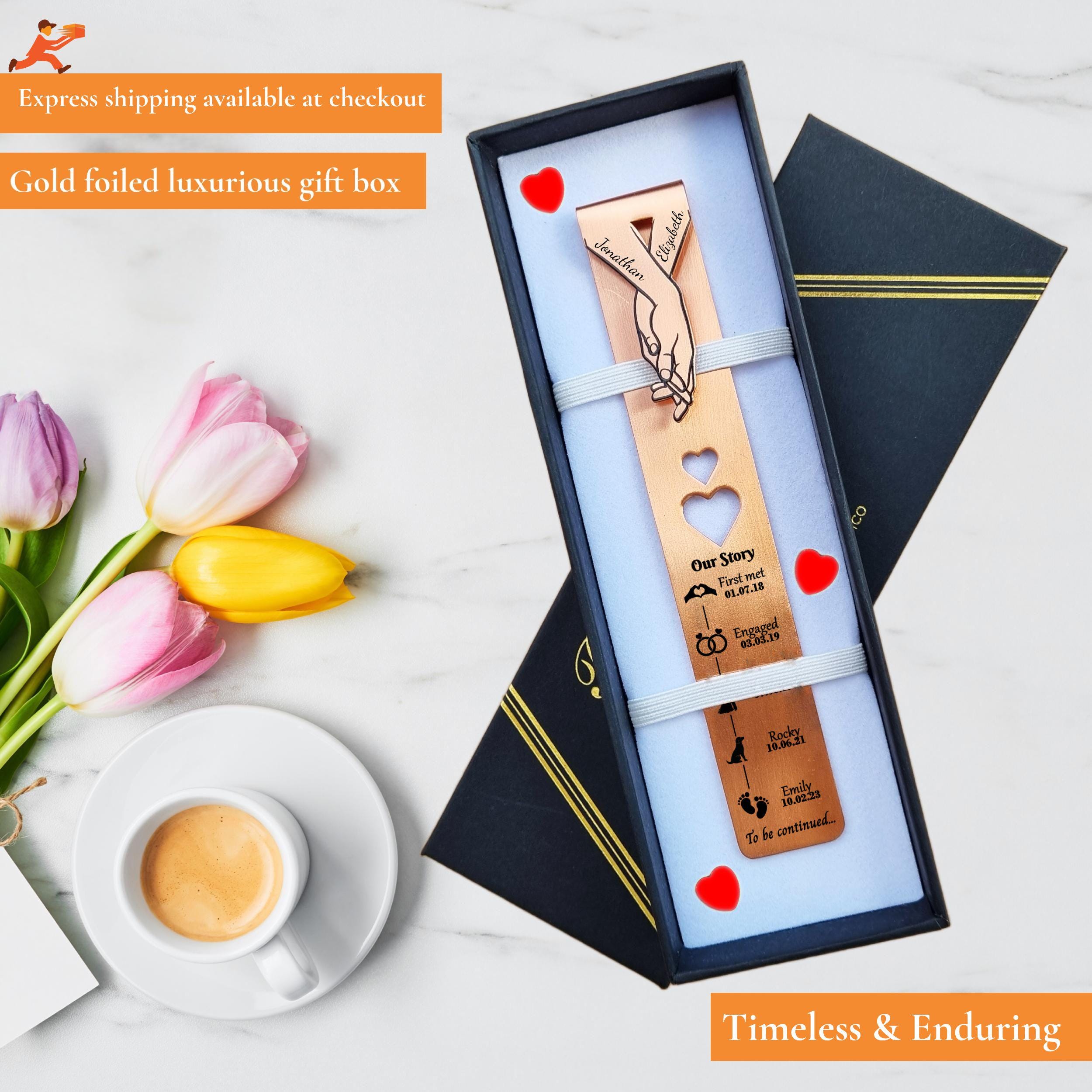 Our Story 7th Wedding anniversary 22nd anniversary Copper bookmark Rowdy Robin