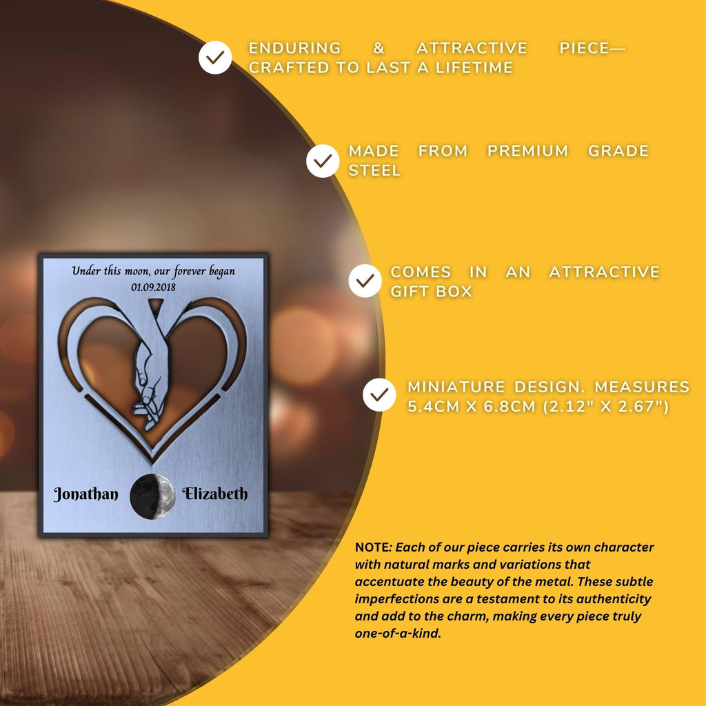 Our Moon 11th Wedding Anniversary Steel Mantelpiece Rowdy Robin