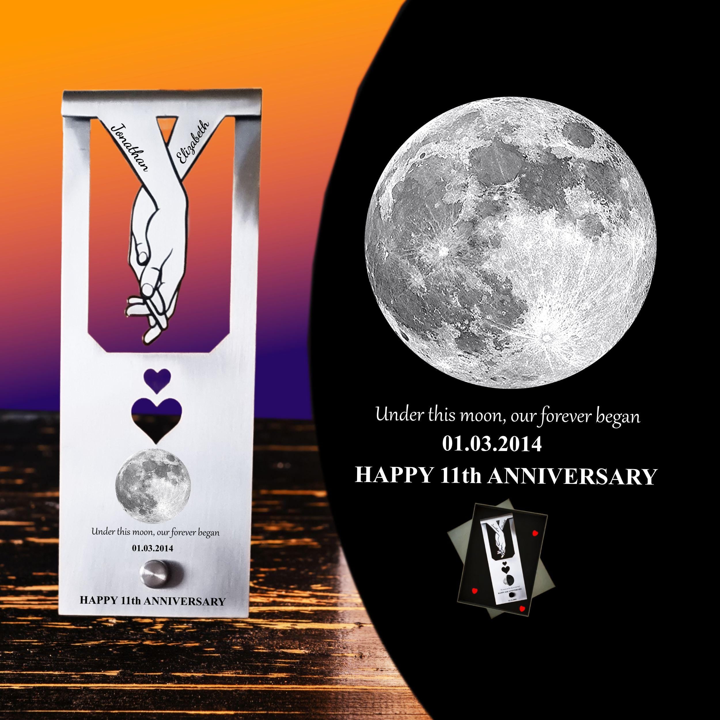 Our moon  11th Wedding Anniversary Steel Mantelpiece Rowdy Robin