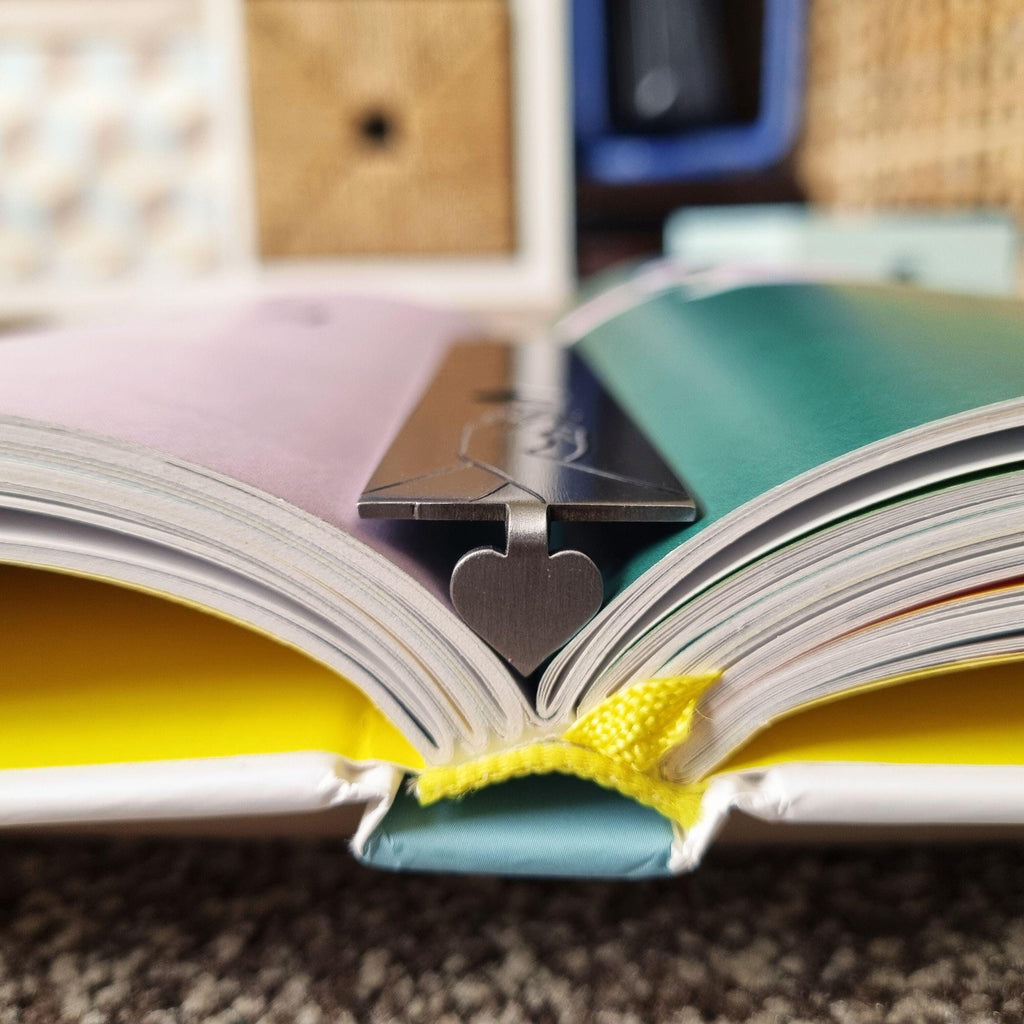 Infinite love 11th Wedding Anniversary Steel Anniversary Bookmark with Heart Rowdy Robin