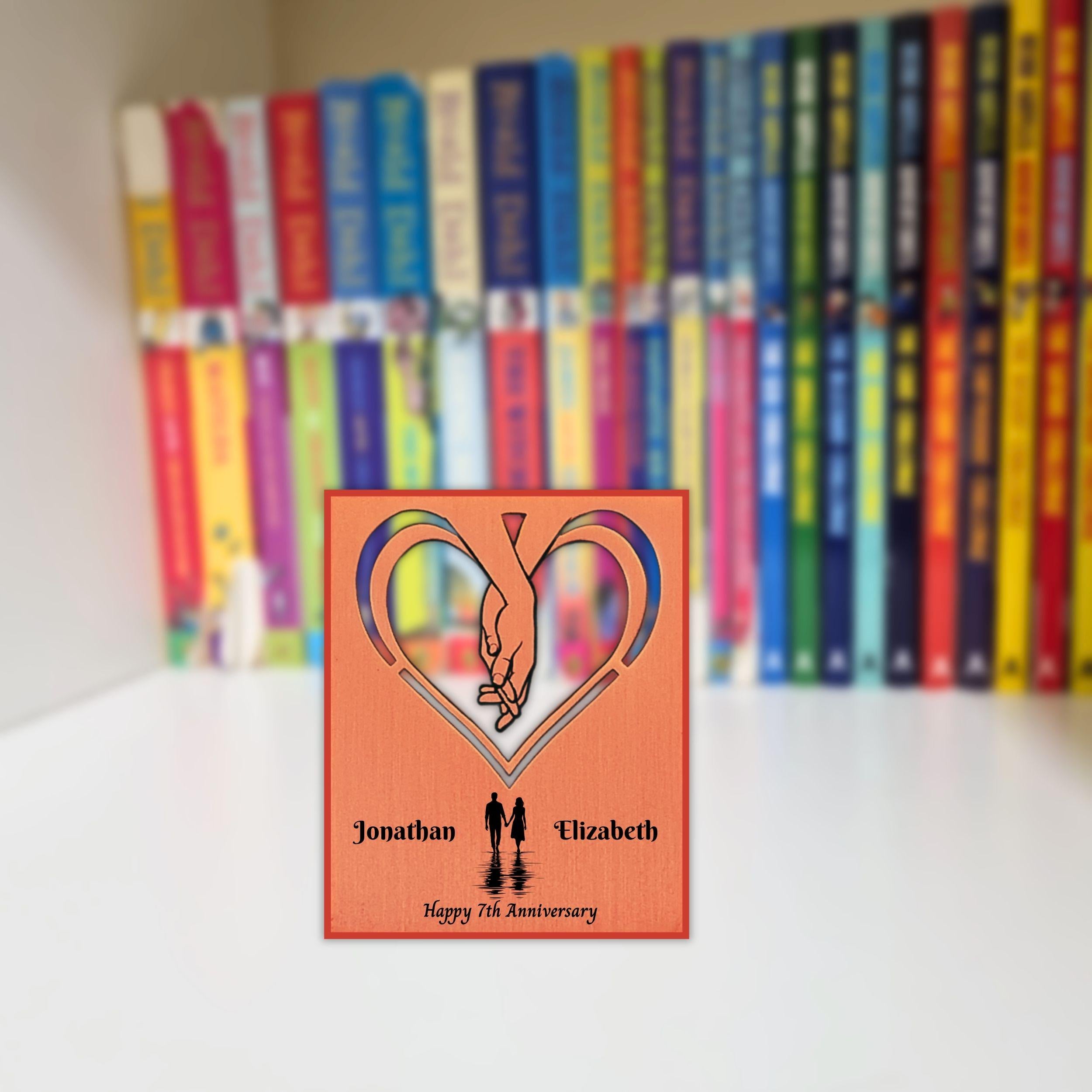 Silhouette 7th Wedding Anniversary 22nd anniversary Copper Mantelpiece Rowdy Robin