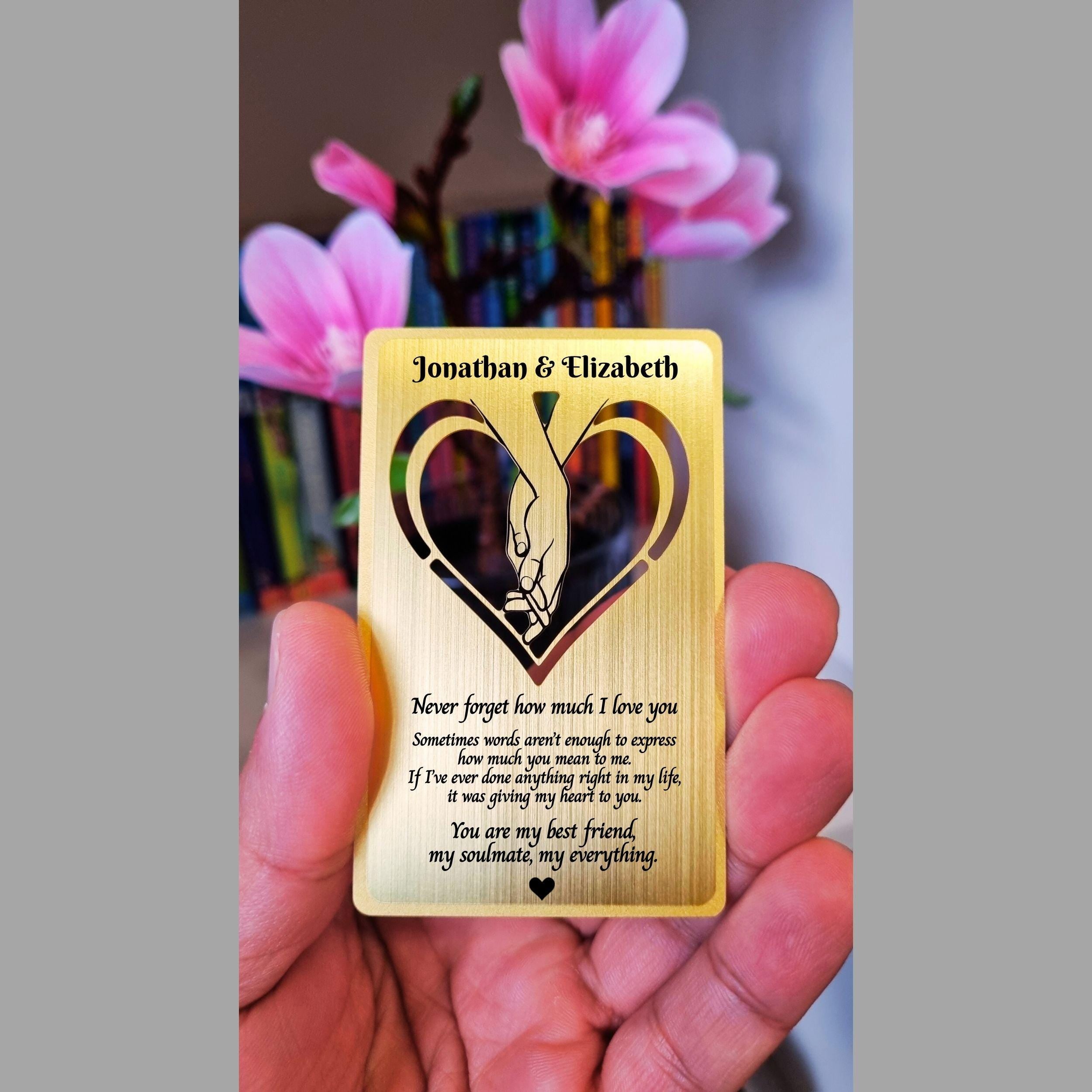 Personalised Metal Wallet Insert Card Wallet Keepsake Rowdy Robin