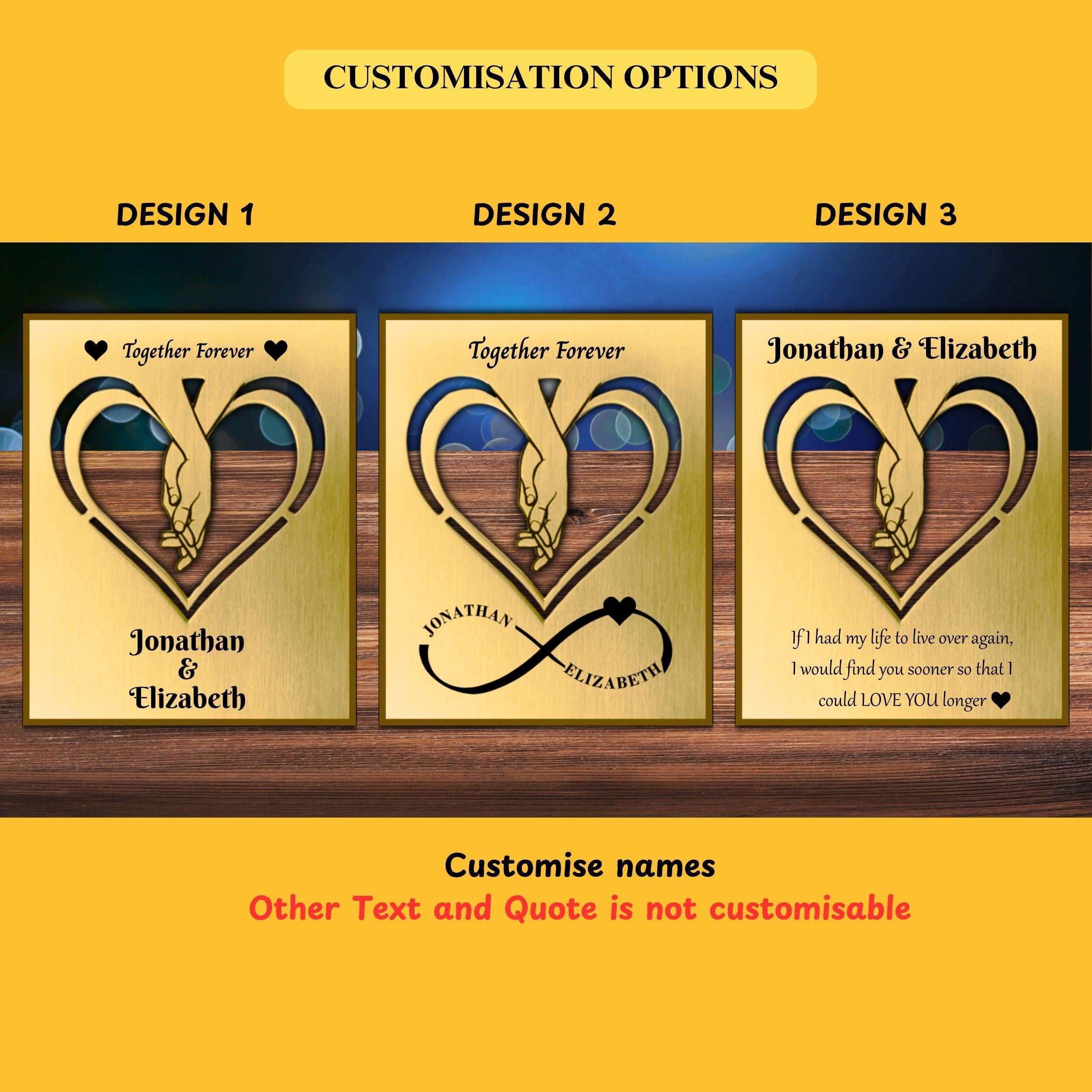 Brass Mantelpiece - Personalised brass gift for couple Rowdy Robin