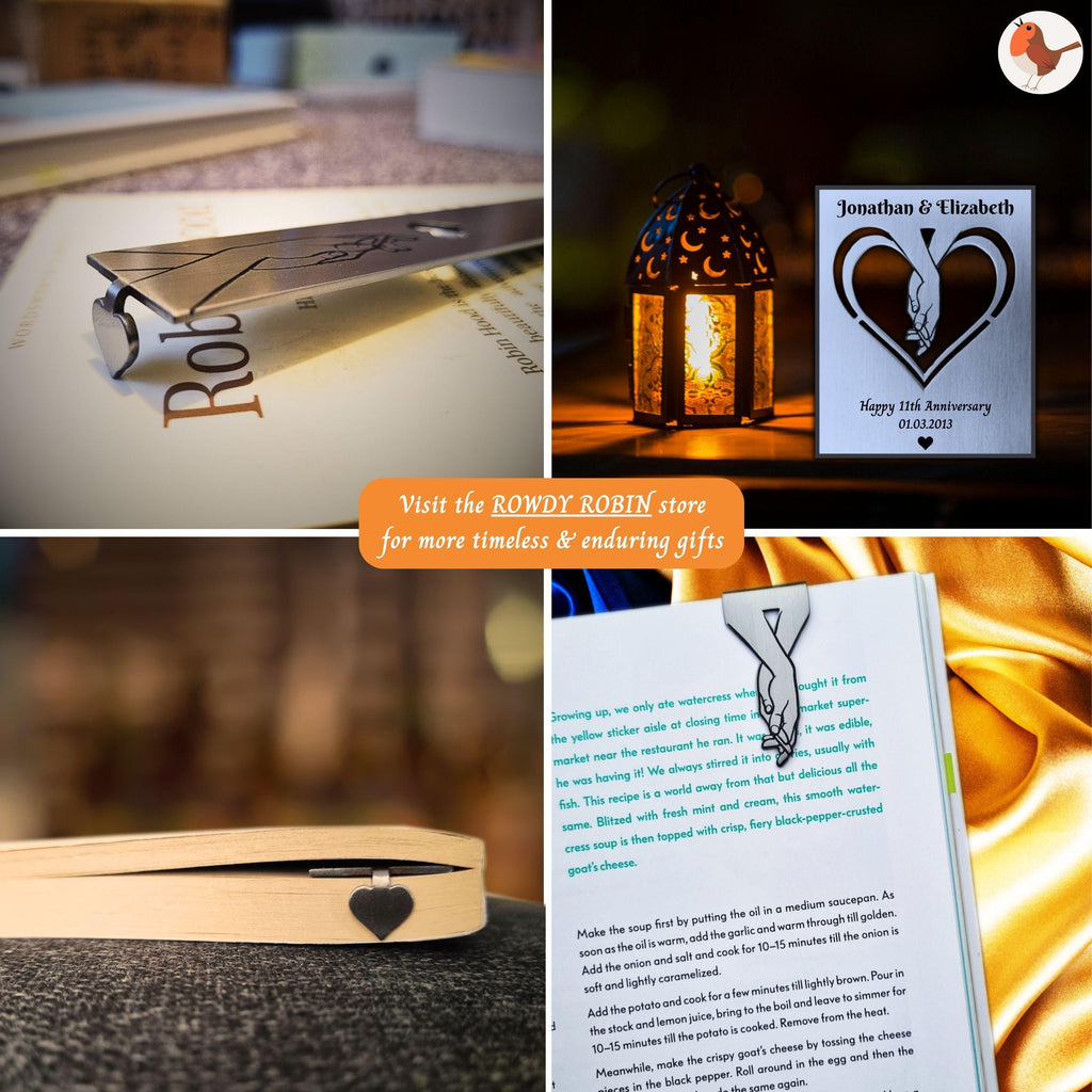 Infinite love 11th Wedding Anniversary Steel Anniversary Bookmark Rowdy Robin