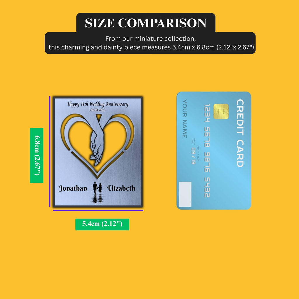 Silhouette 11th Wedding Anniversary Steel Mantelpiece Rowdy Robin