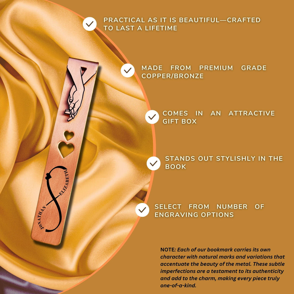 Infinite Love 8th Wedding anniversary Bronze anniversary bookmark Rowdy Robin