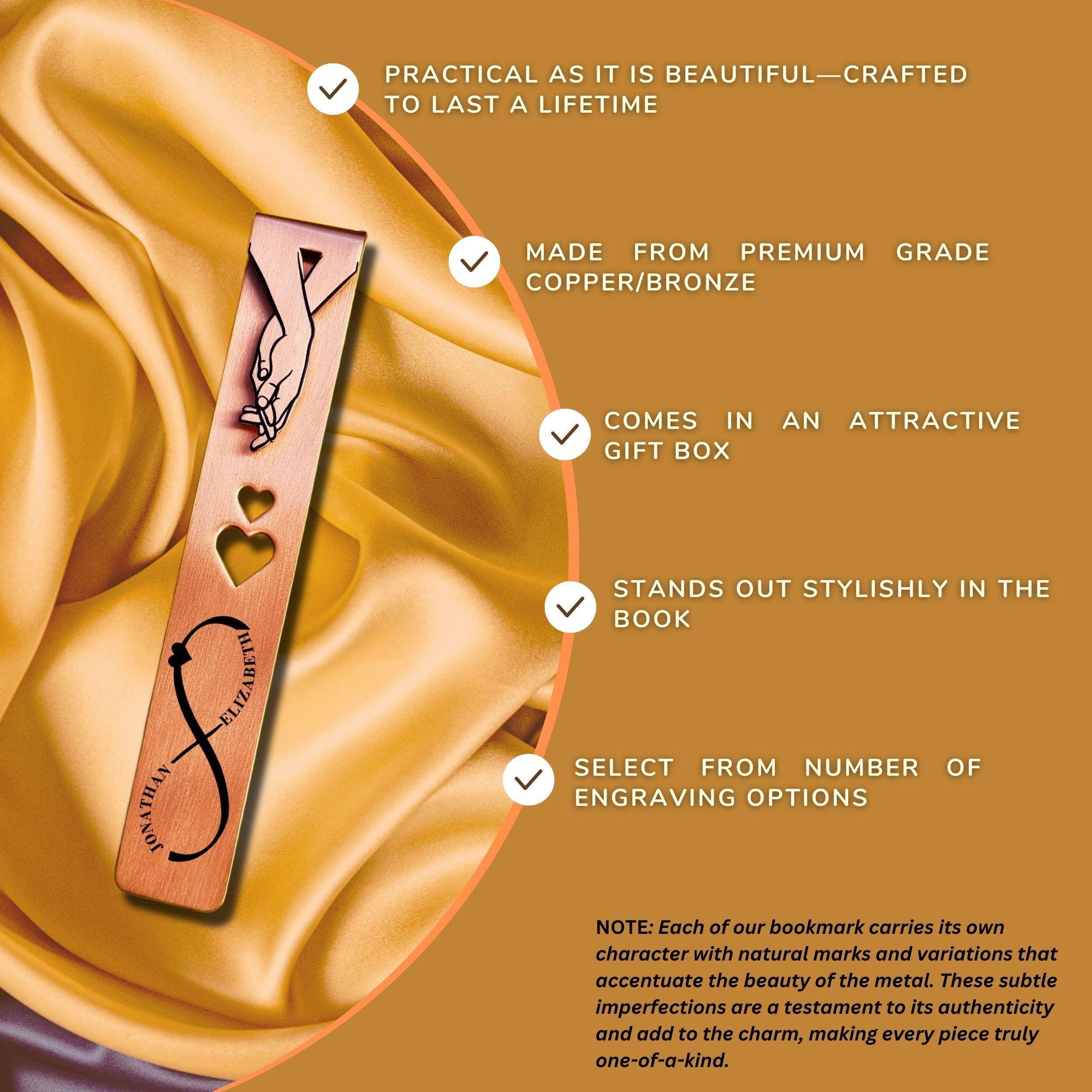 Infinite Love 8th Wedding anniversary Bronze anniversary bookmark Rowdy Robin