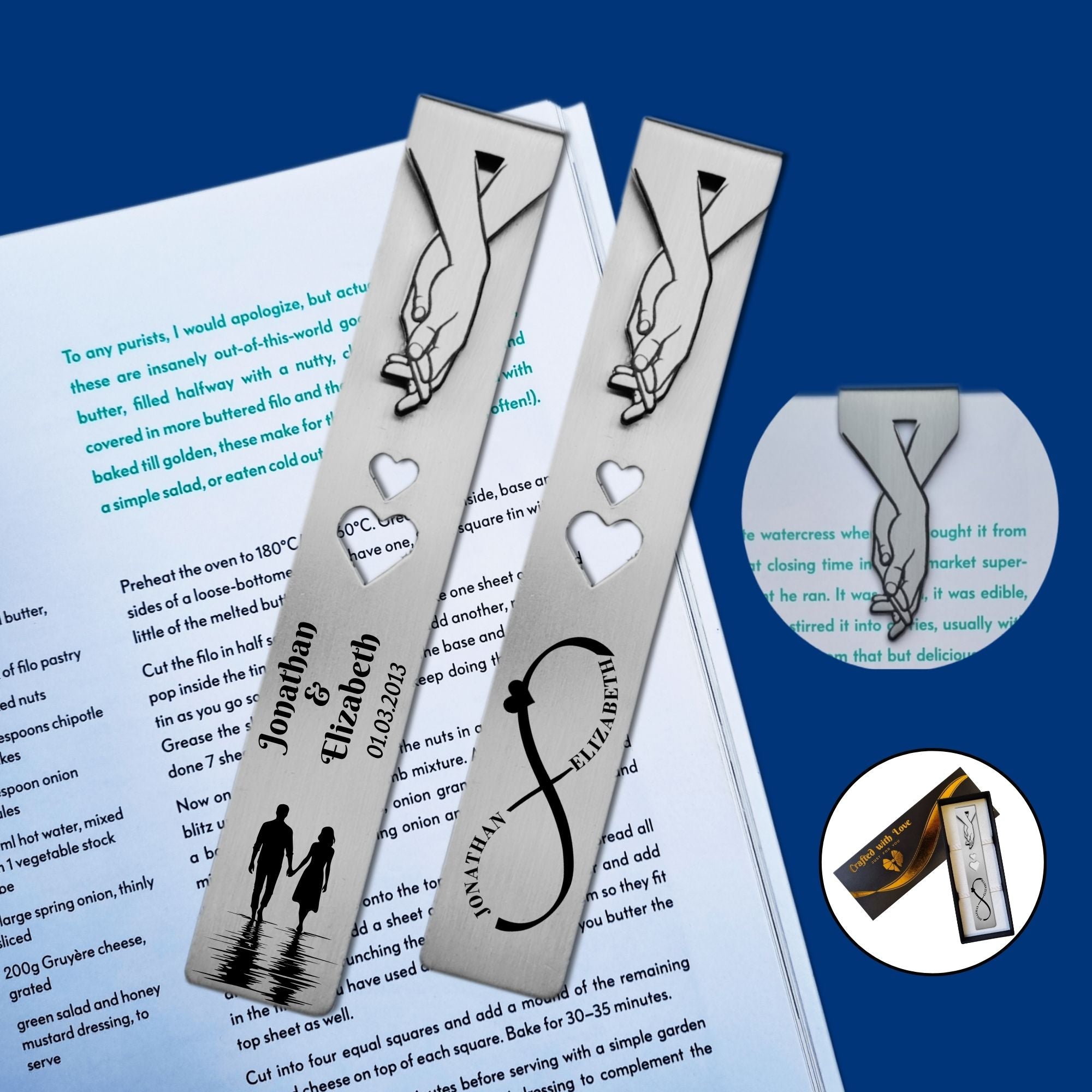 Personalised Steel Bookmark 11th Wedding Anniversary Gift for Wife