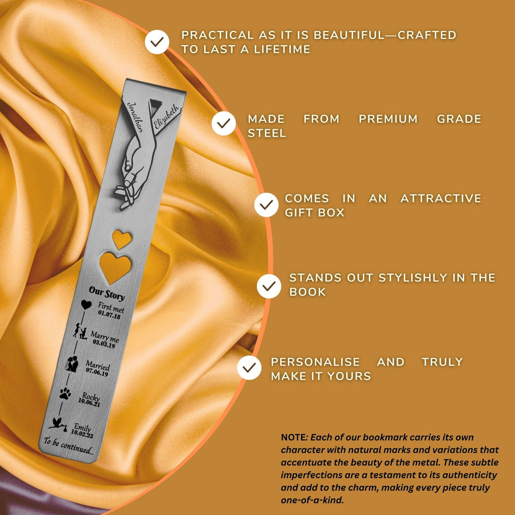 Our Story 11th Wedding Anniversary Steel Anniversary Bookmark Rowdy Robin