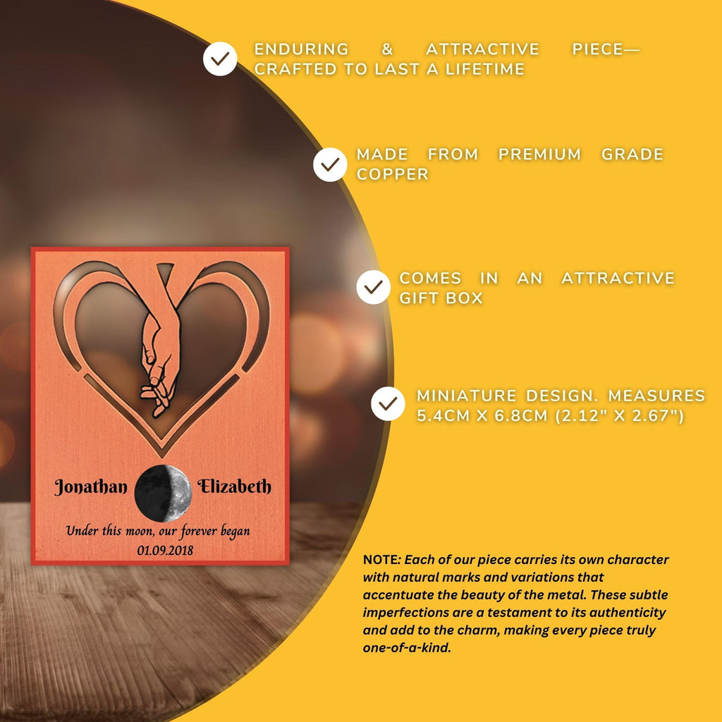 Our Moon 7th Wedding Anniversary 22nd anniversary Copper Mantelpiece Rowdy Robin