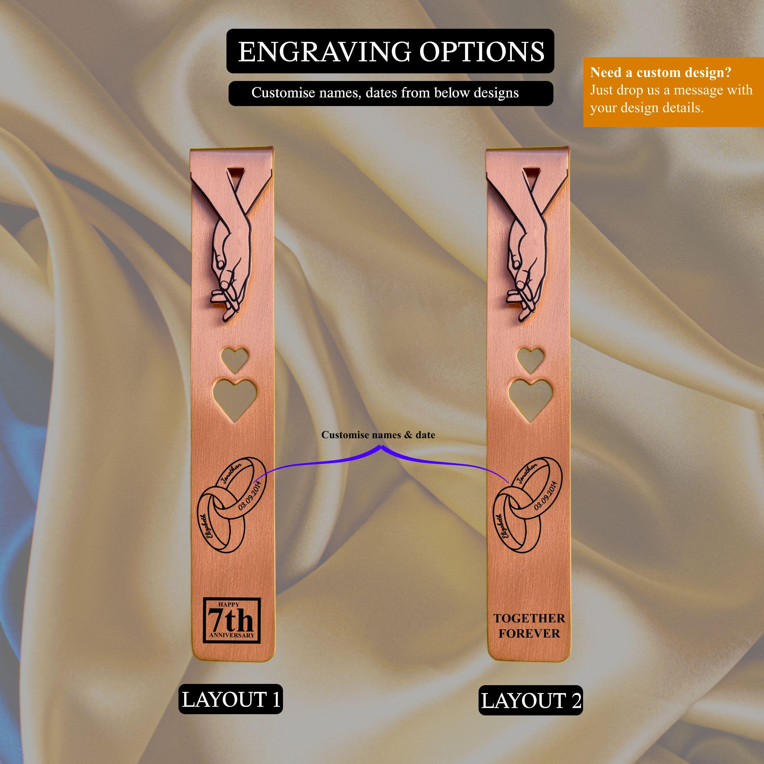 Ringbound 7th Wedding anniversary Copper bookmark 22nd anniversary Rowdy Robin