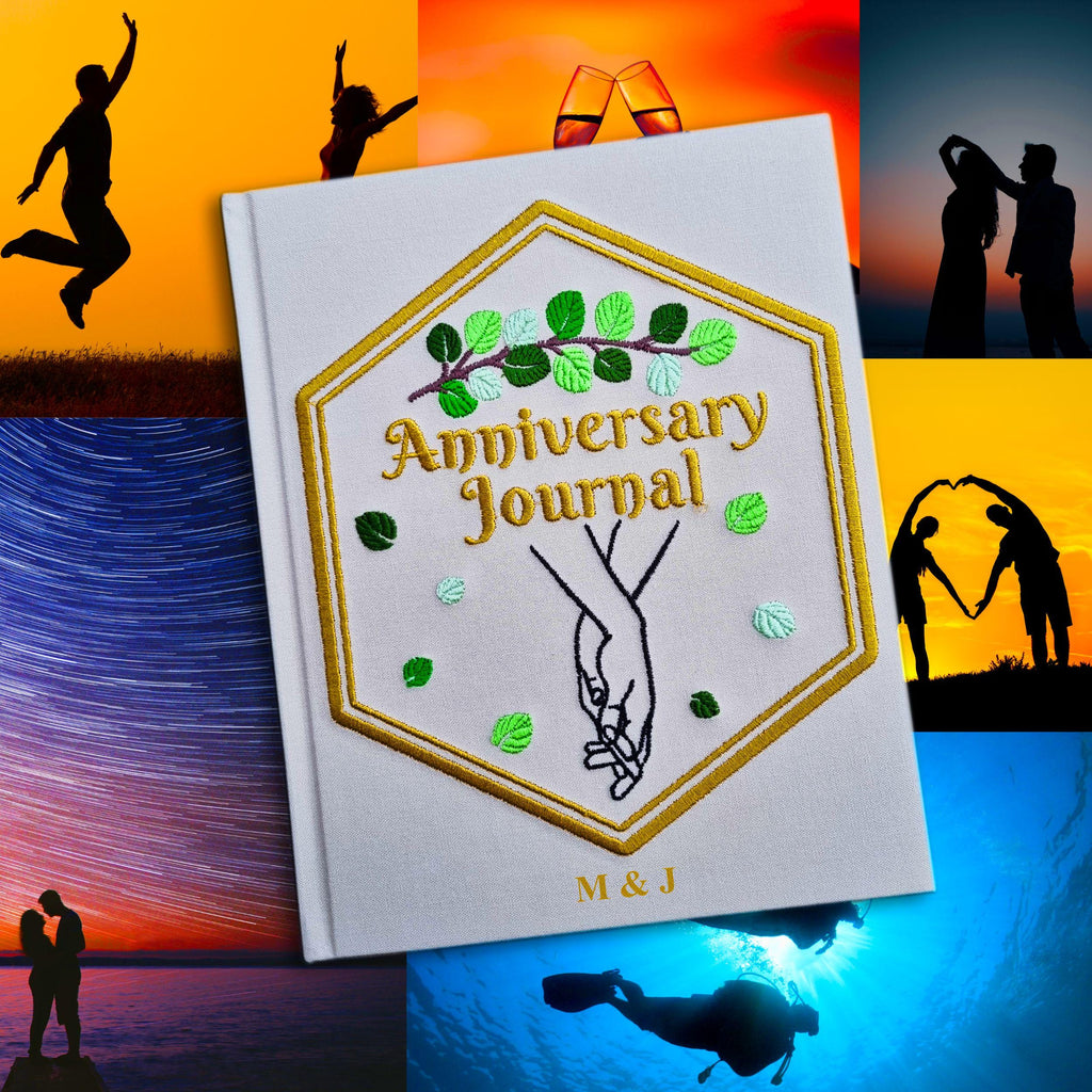 Holding Hands - Wedding Anniversary Journal Paper Anniversary gift Rowdy Robin