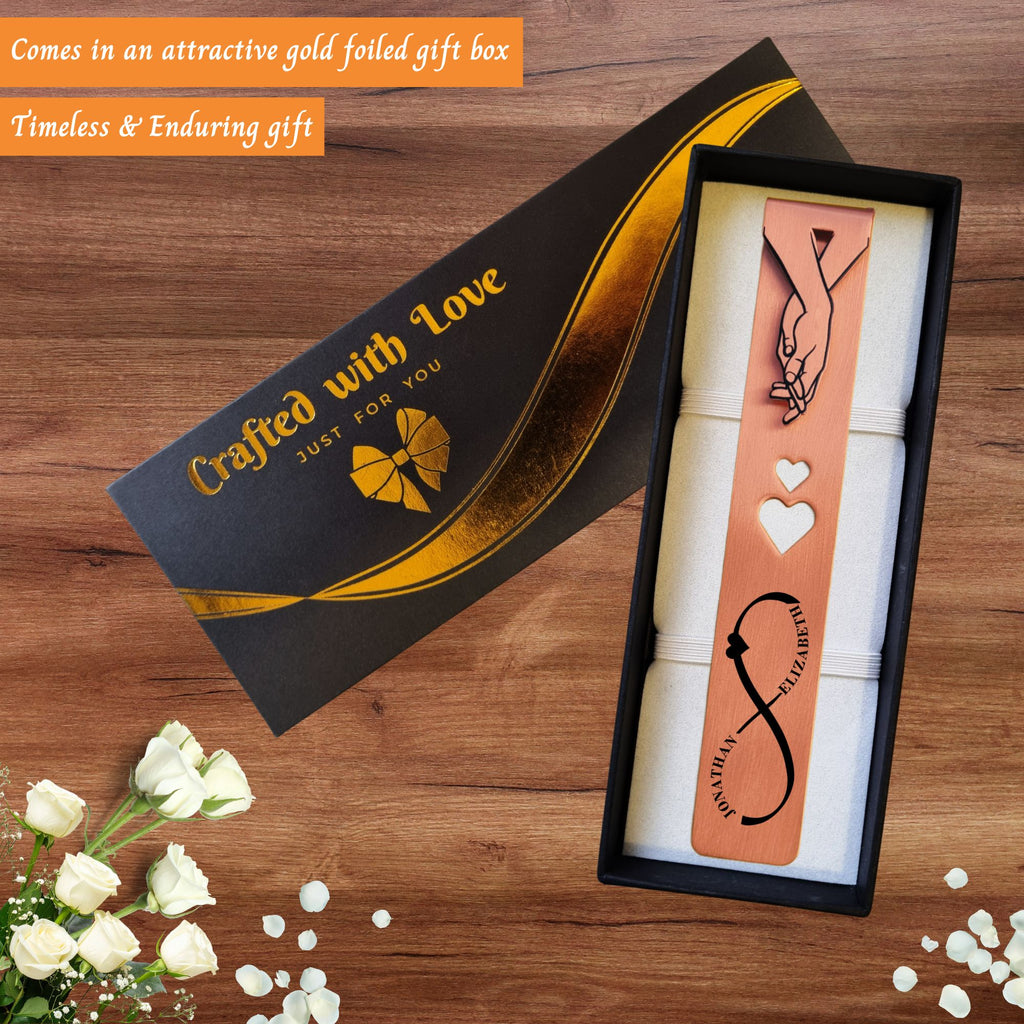 Personalised Bronze Bookmark 8th Wedding Anniversary Gift for Wife
